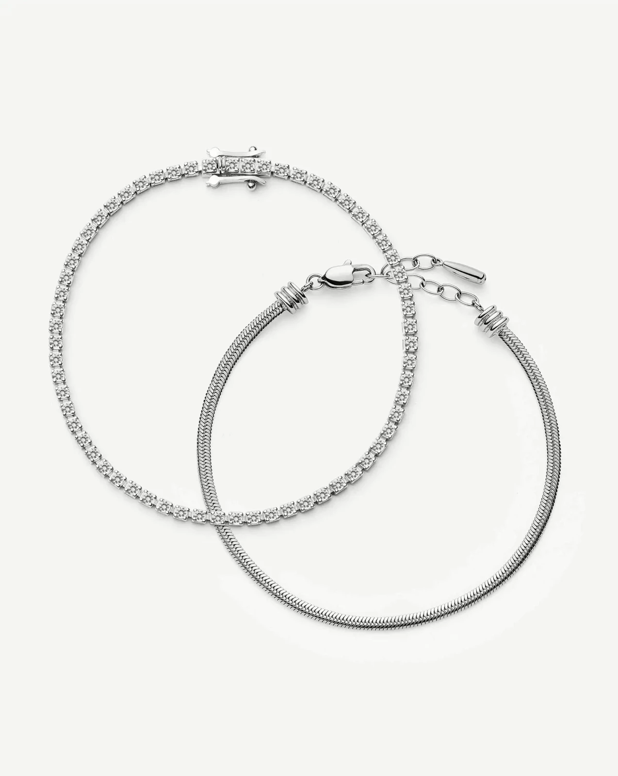 The Meet Your Match Bracelet Set | Sterling Silver/Platinum Plated