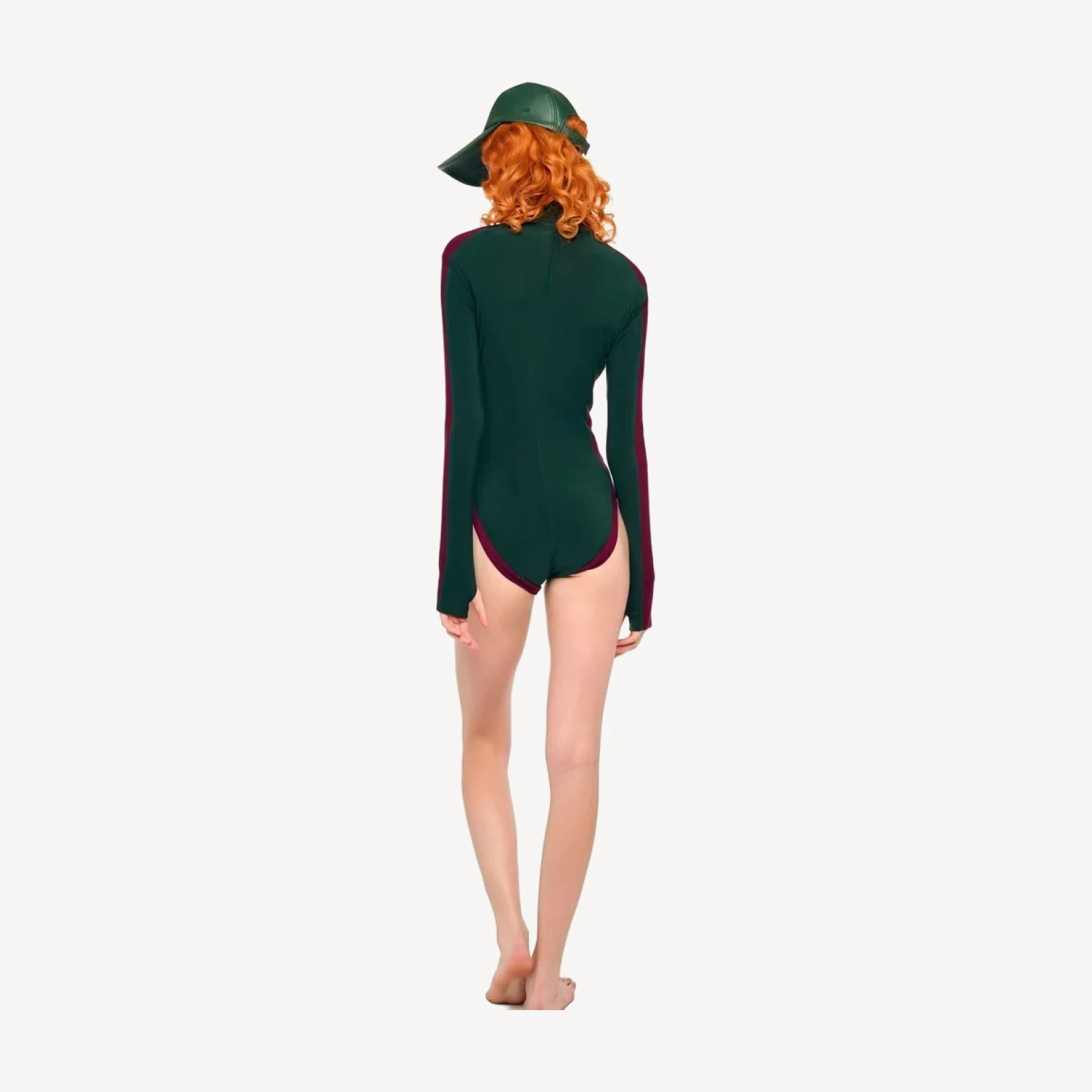 SIDE STRIPE ZIP FRONT L/S TURTLENECK BODYSUIT