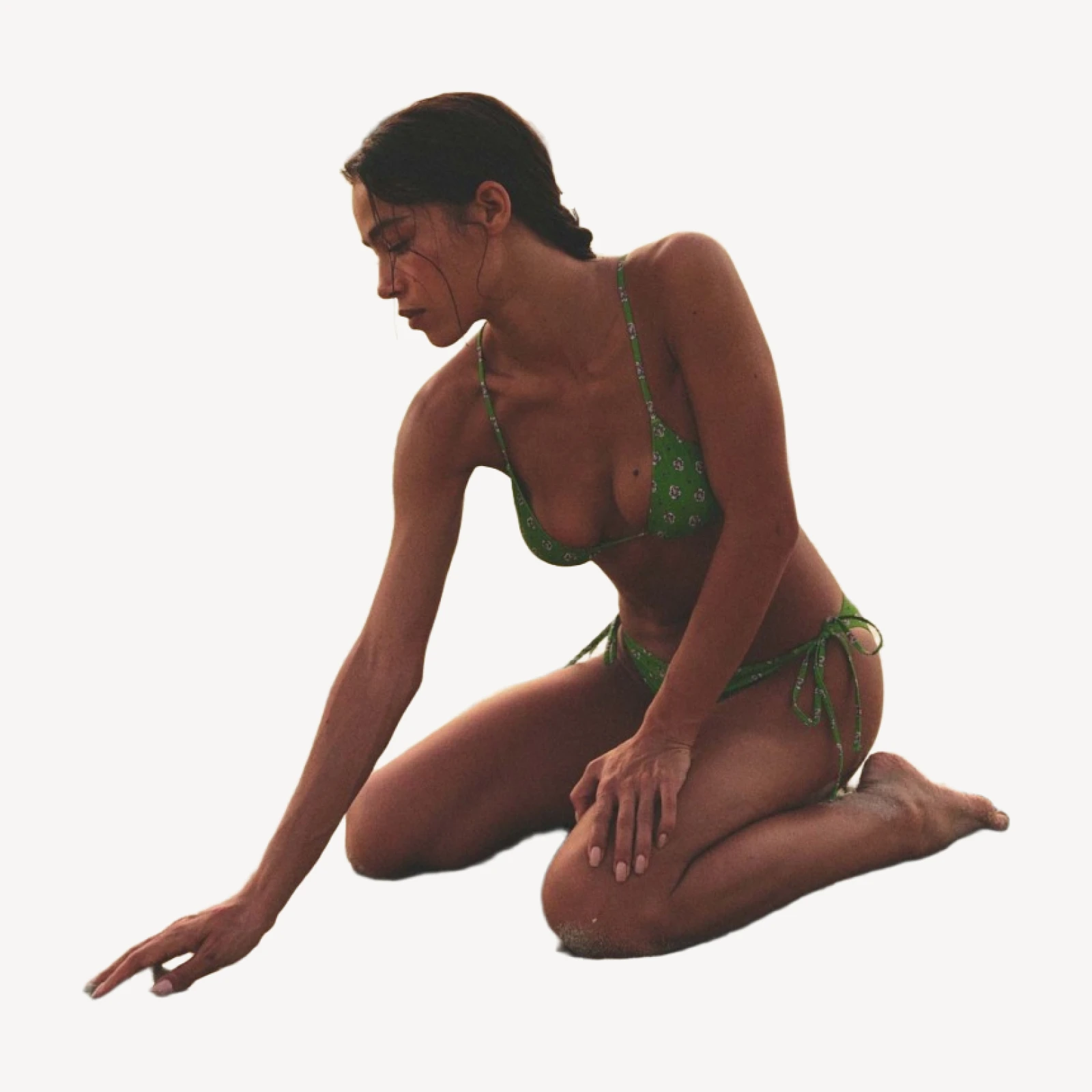 CAPRI BIKINI TOP -- VERT CADIZ FOULARD