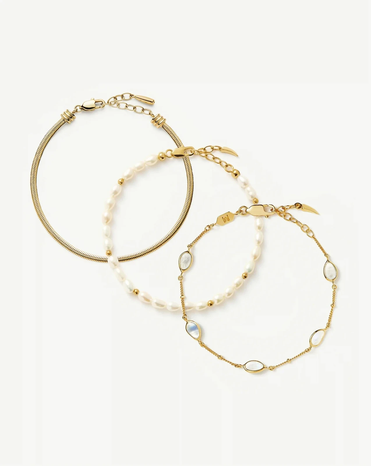 The Pearl-fect Trio Bracelet Set | 18ct Gold Plated/Pearl