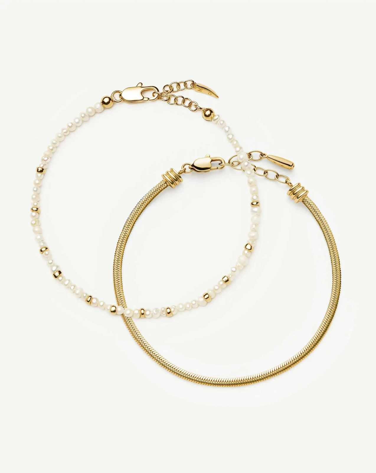 The Everyday Pearl Bracelet Set | 18ct Gold Plated/Pearl