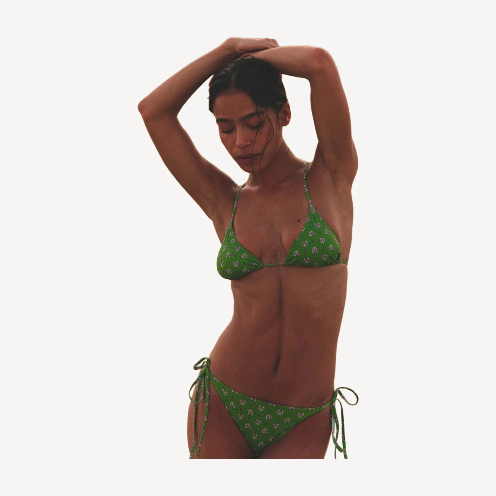 CAPRI BIKINI TOP -- VERT CADIZ FOULARD