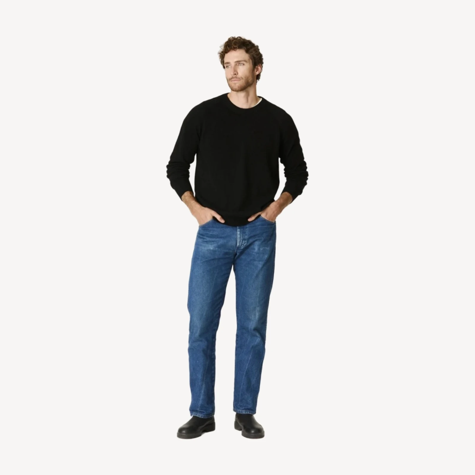 MAGLIA GIROCOLLO LORENZO IN CASHMERE - NERA