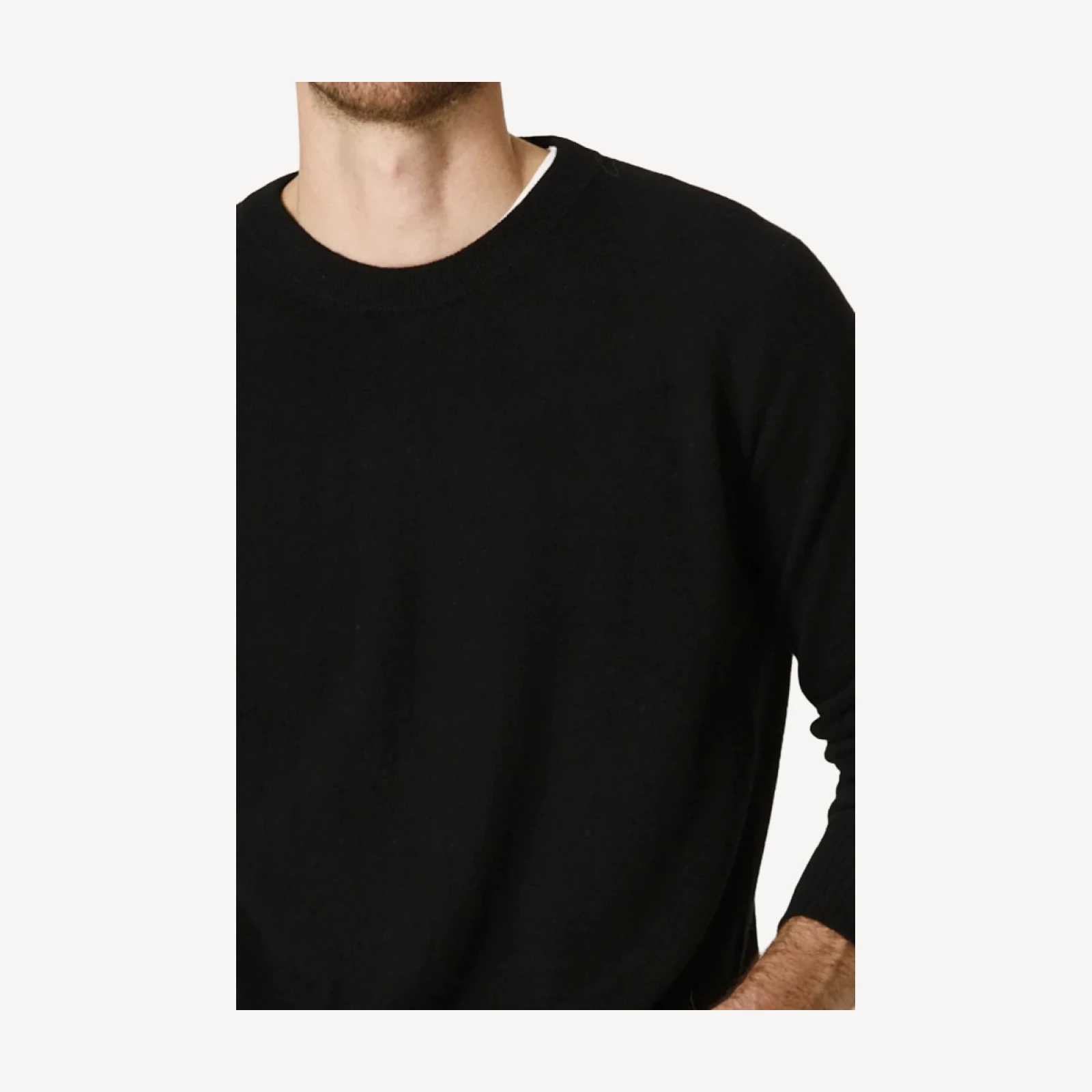 MAGLIA GIROCOLLO LORENZO IN CASHMERE - NERA