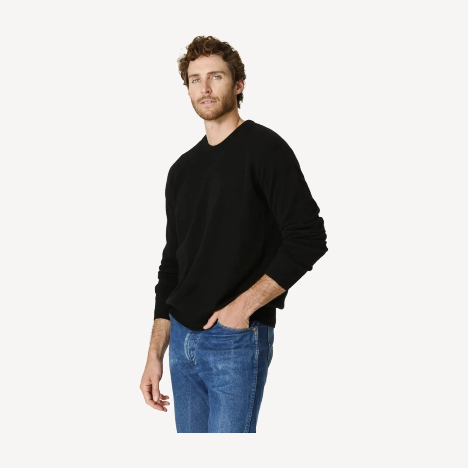 MAGLIA GIROCOLLO LORENZO IN CASHMERE - NERA