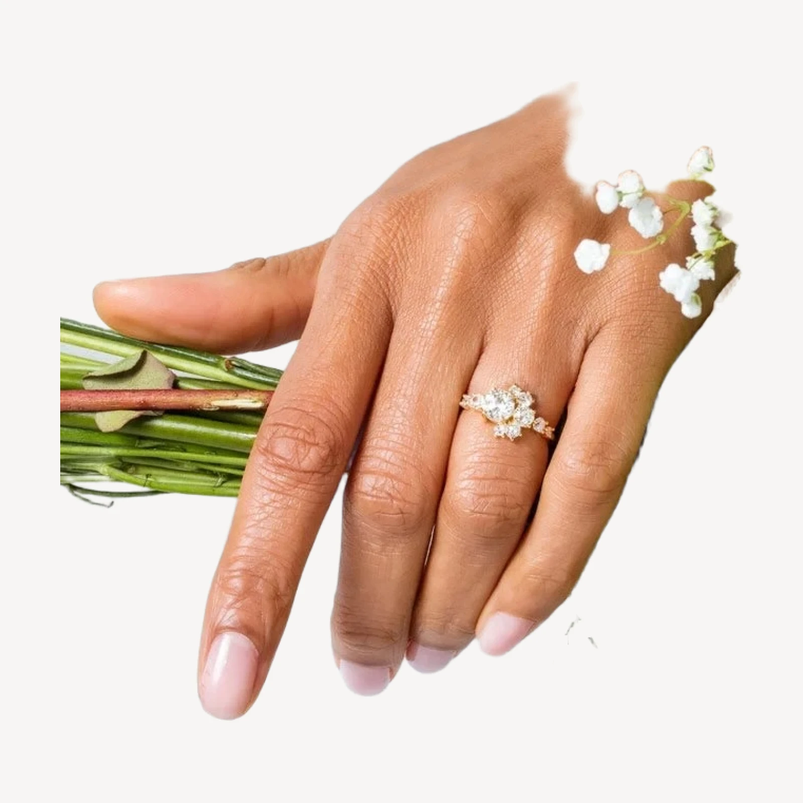 Petite Crescent Ring - White Diamond