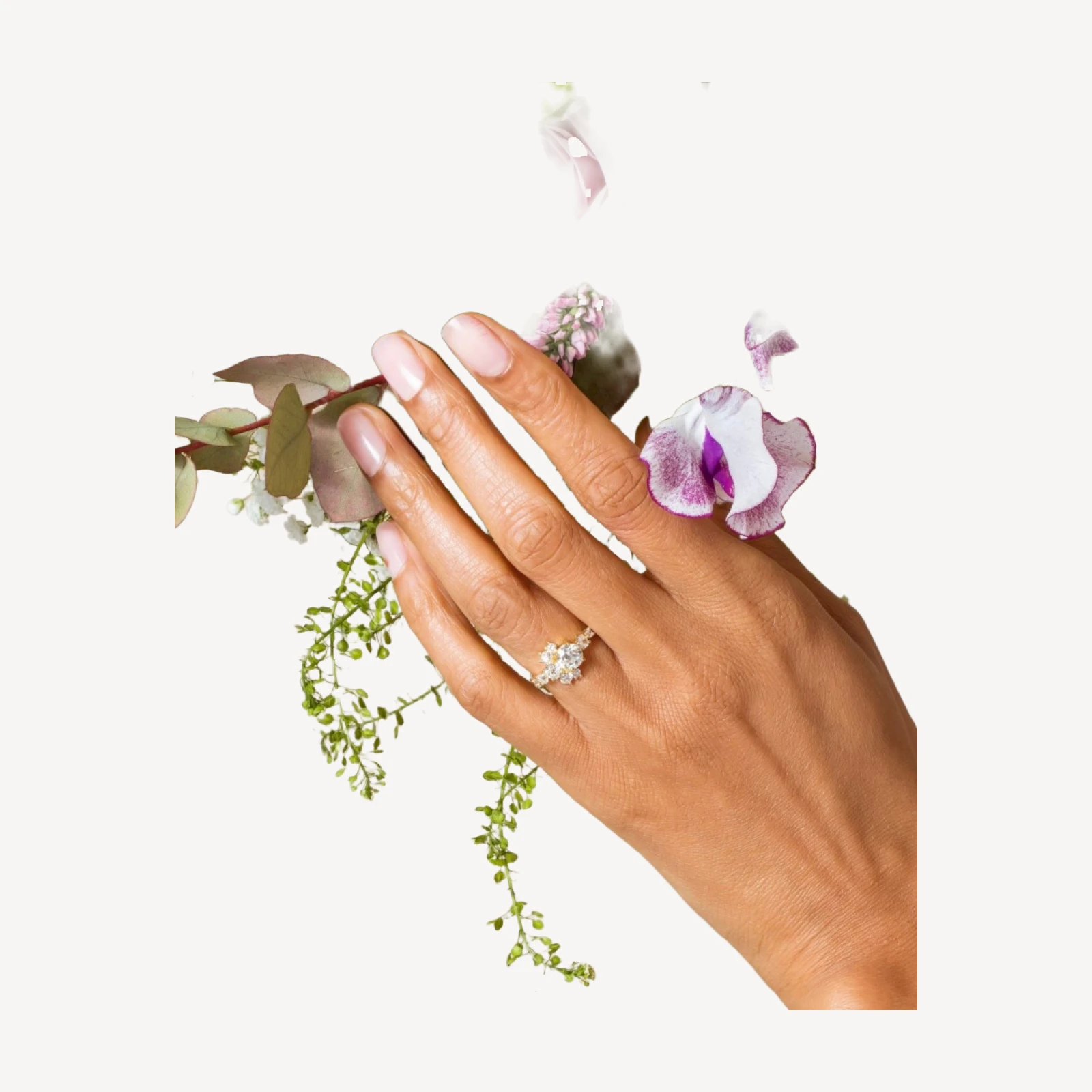 Petite Crescent Ring - White Diamond