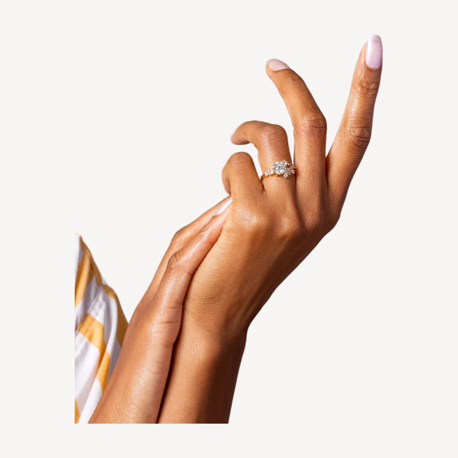 Petite Crescent Ring - White Diamond