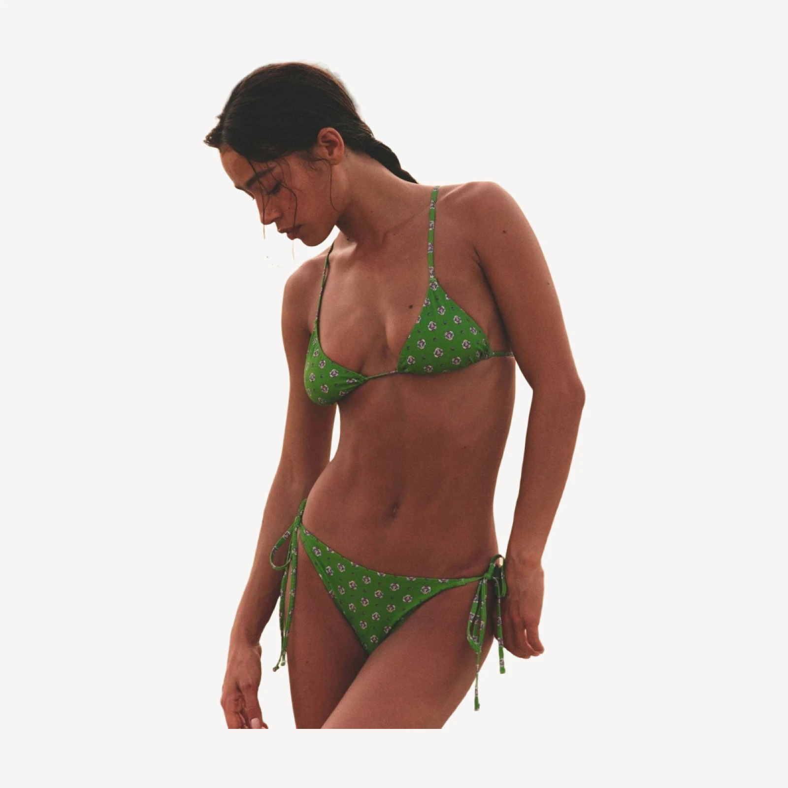 CAPRI BIKINI TOP -- VERT CADIZ FOULARD