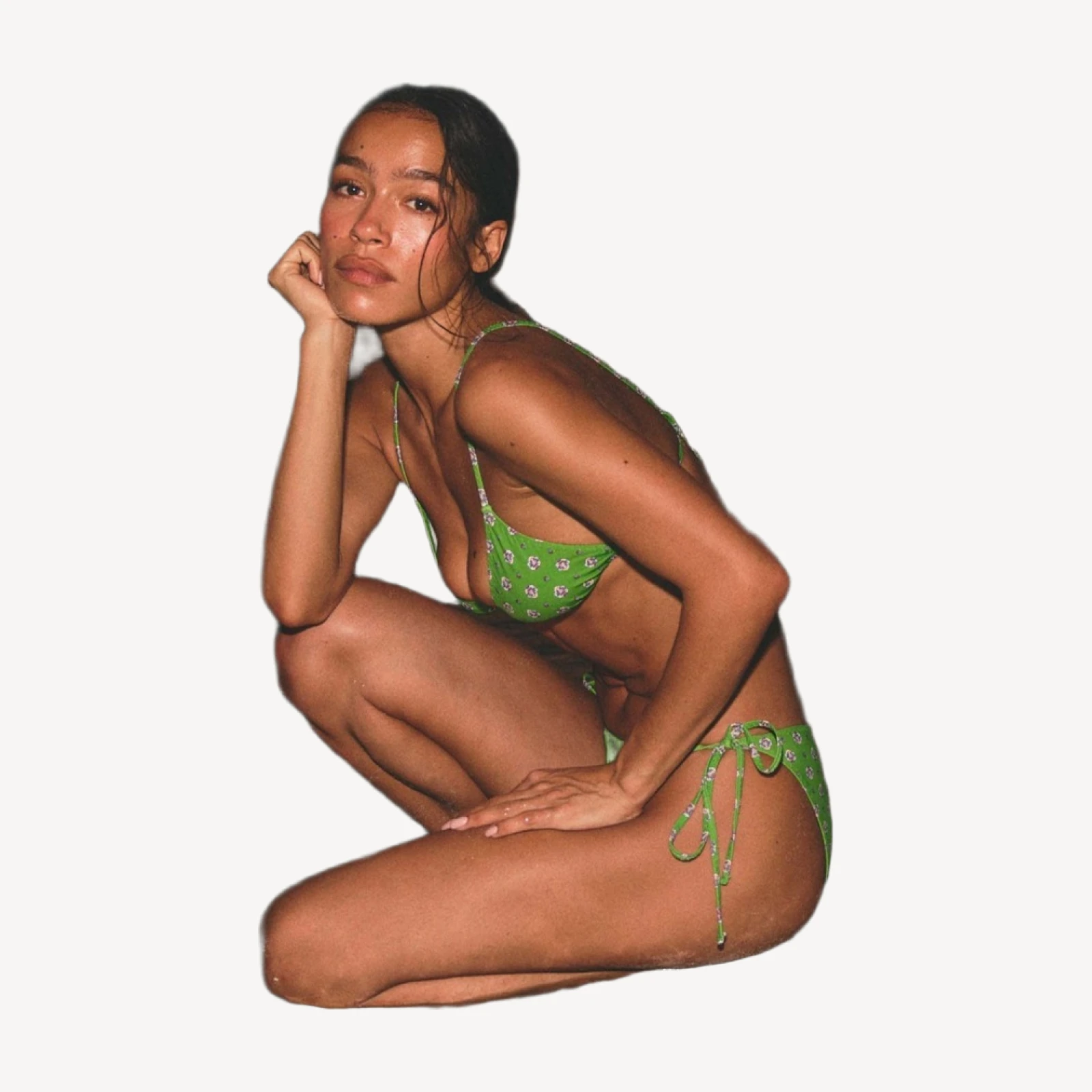 CAPRI BIKINI TOP -- VERT CADIZ FOULARD