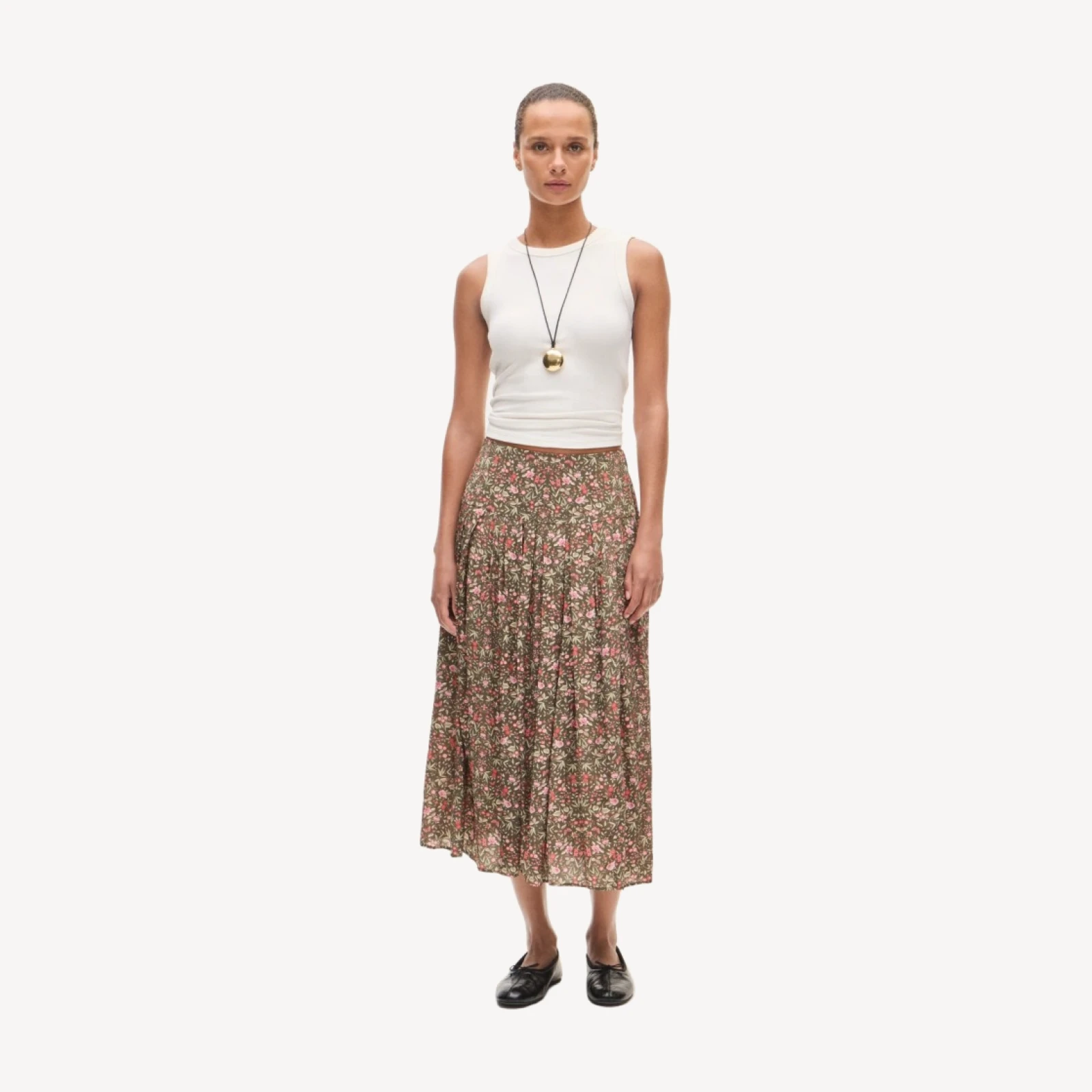 Midi skirt in Liberty® floral crepe de chine fabric