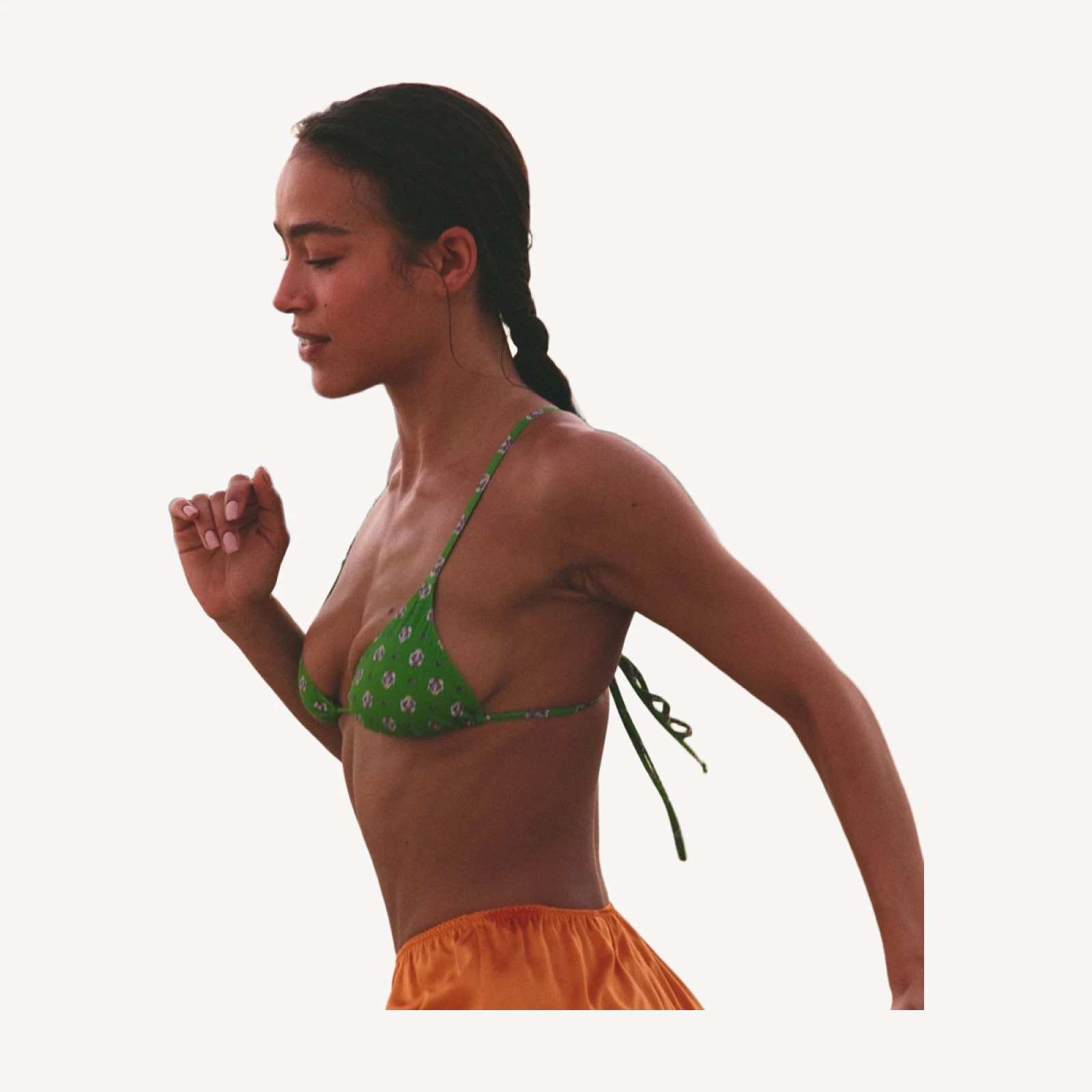 CAPRI BIKINI TOP -- VERT CADIZ FOULARD