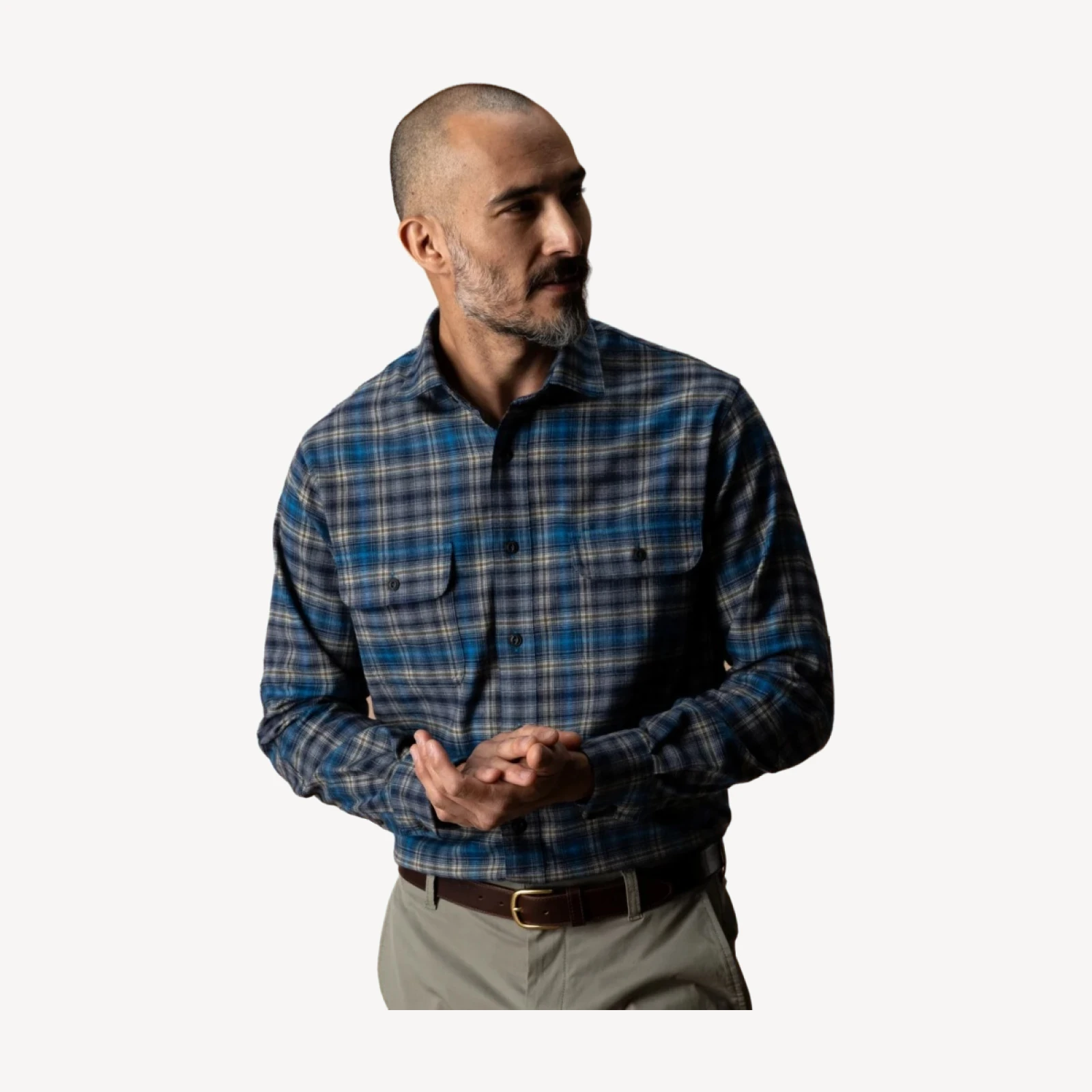 Performance Flannel Sport Shirt - Ellicot Plaid - Deep Navy