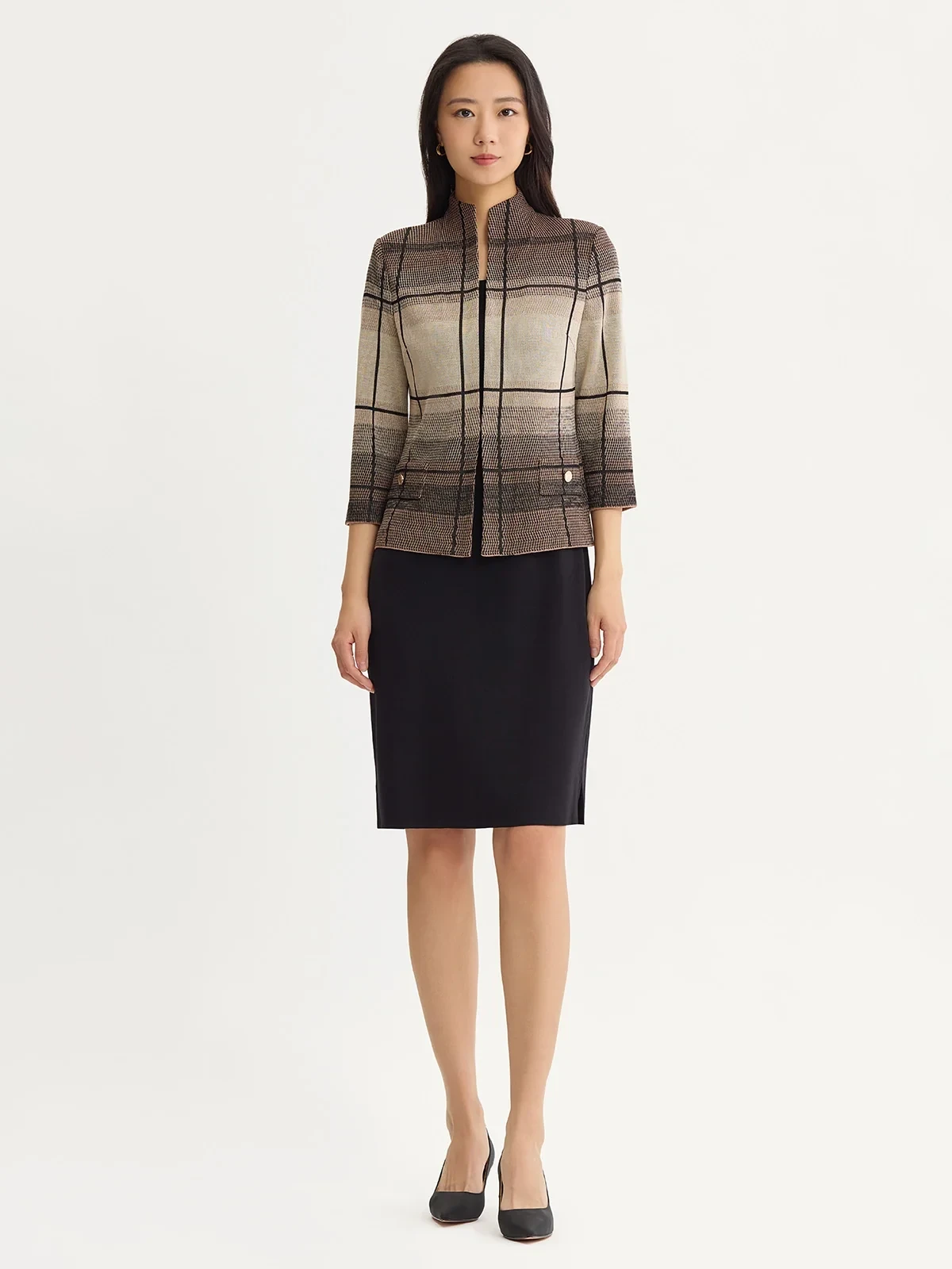 Heritage Ombre Grid Flat Knit Jacket, photo 2
