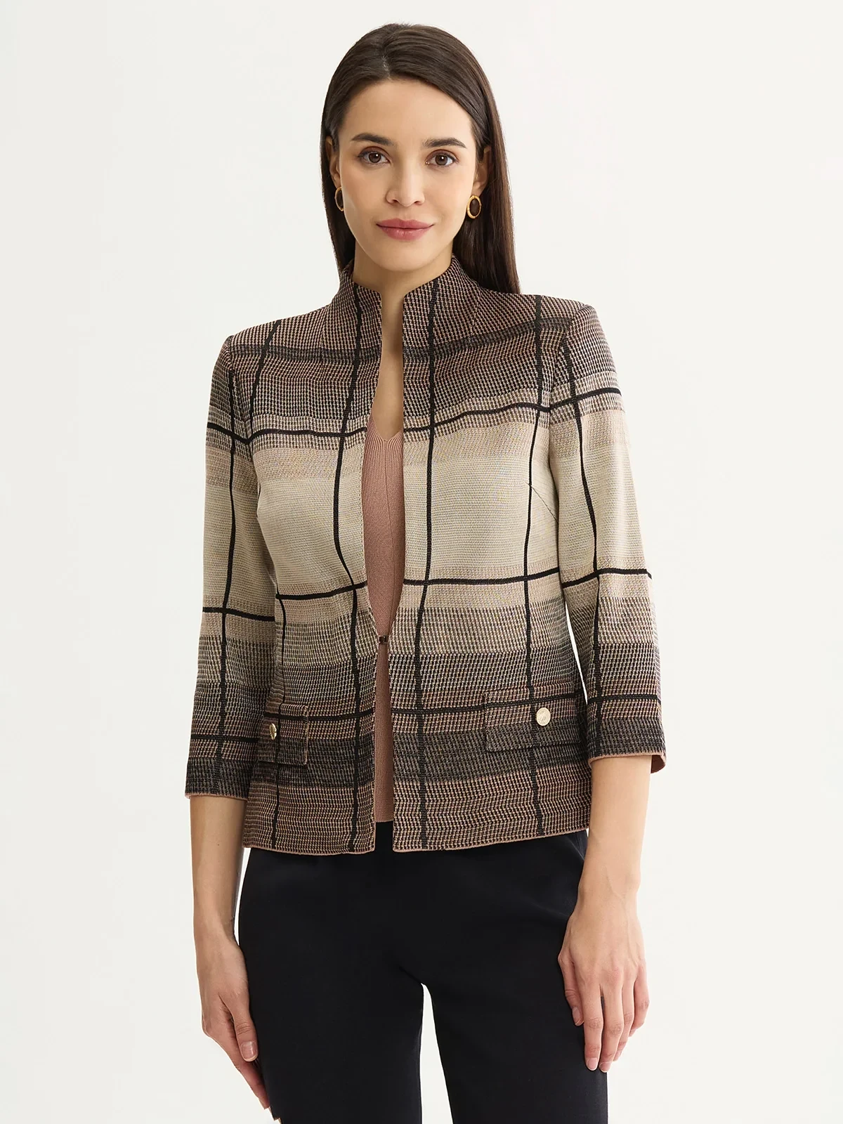 Heritage Ombre Grid Flat Knit Jacket, photo 3