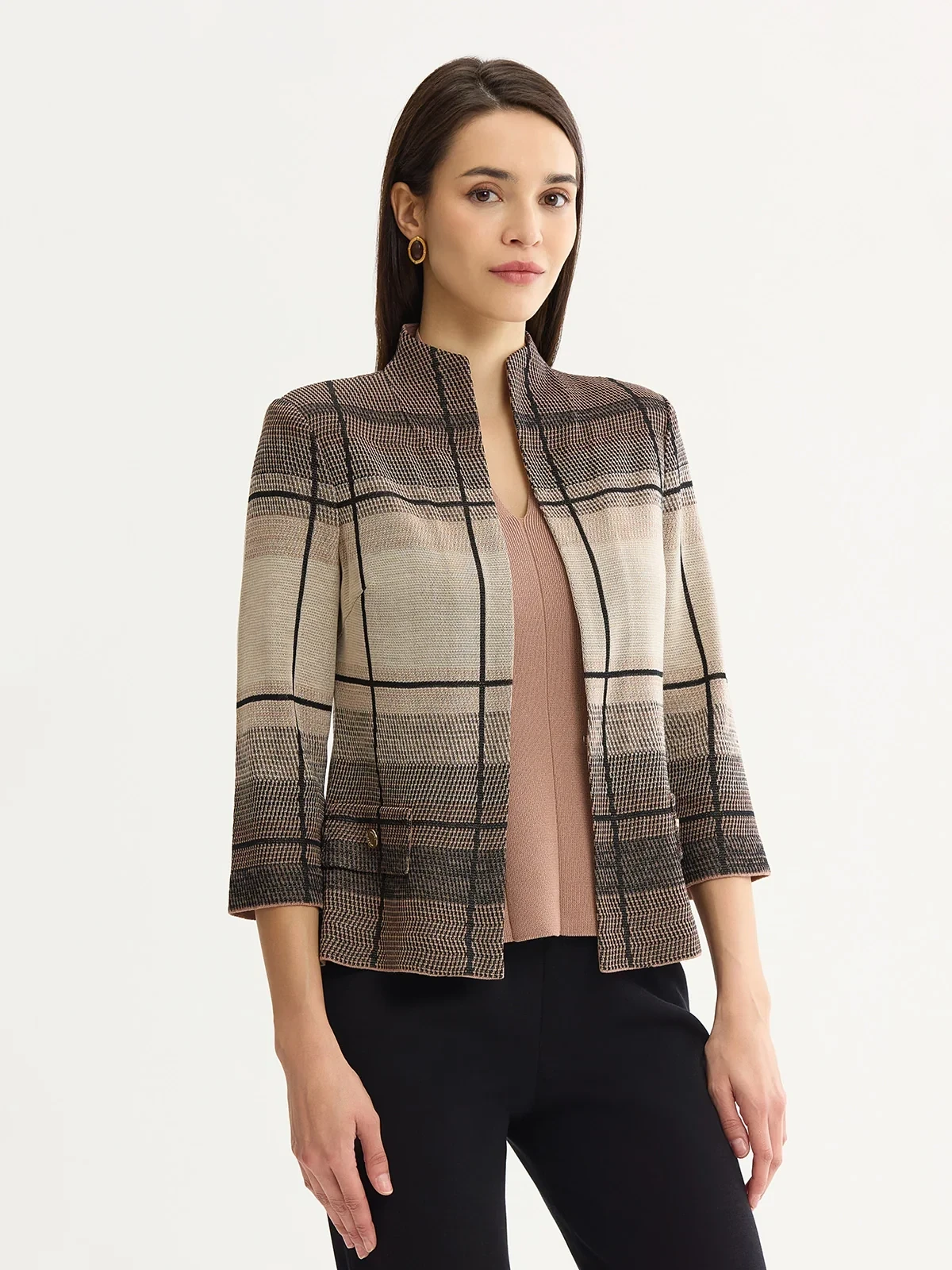 Heritage Ombre Grid Flat Knit Jacket, photo 4