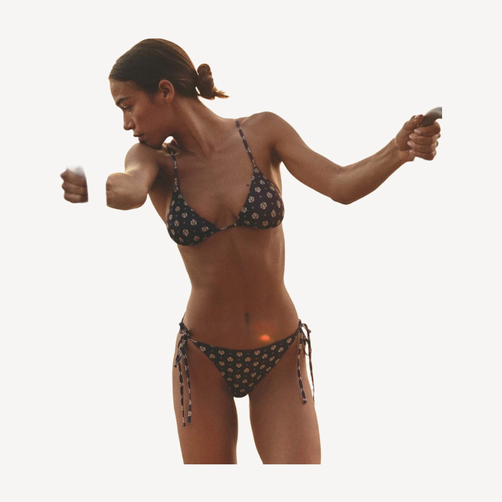 CAPRI BIKINI TOP -- NAVY CADIZ FOULARD