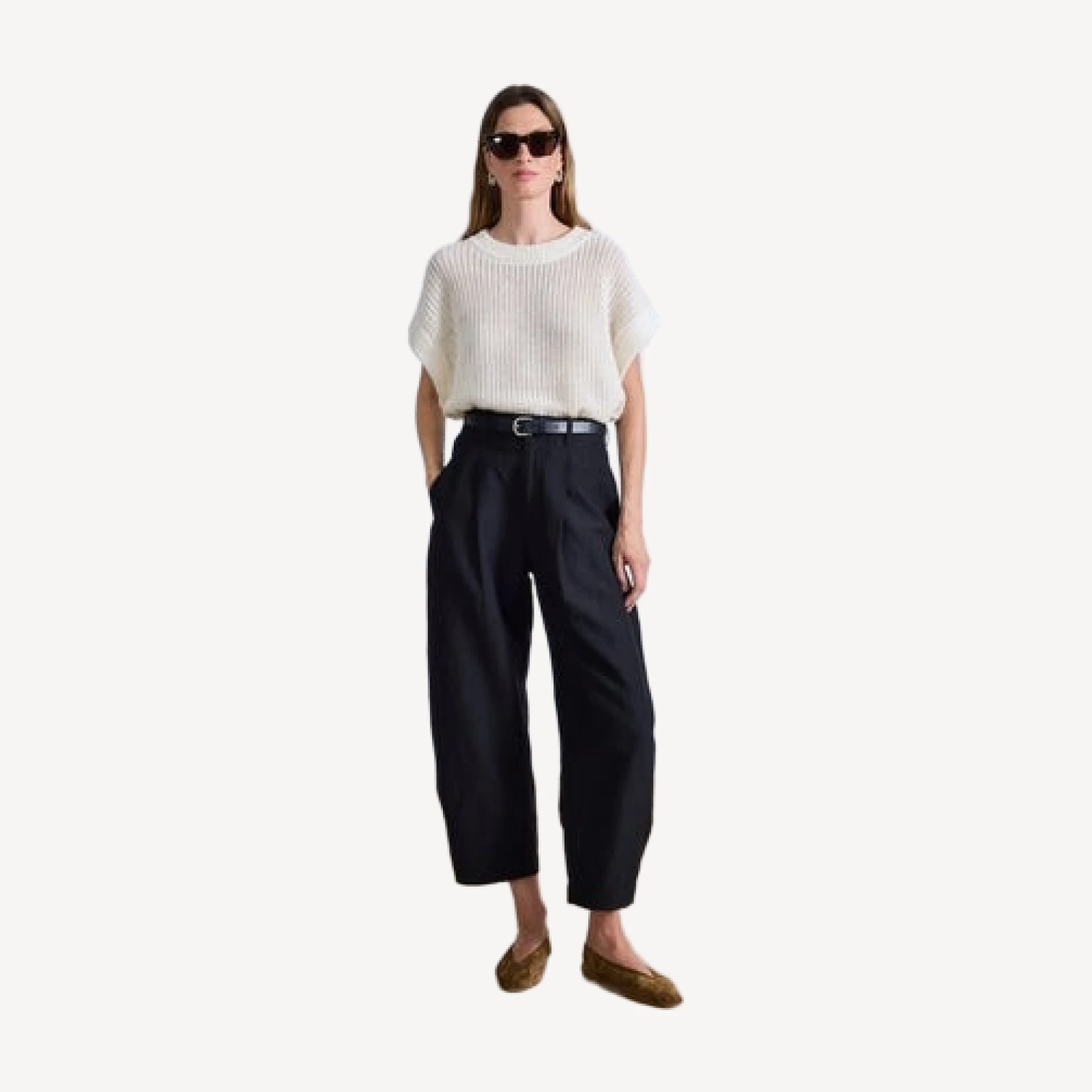 Wool Bari Crop Trouser