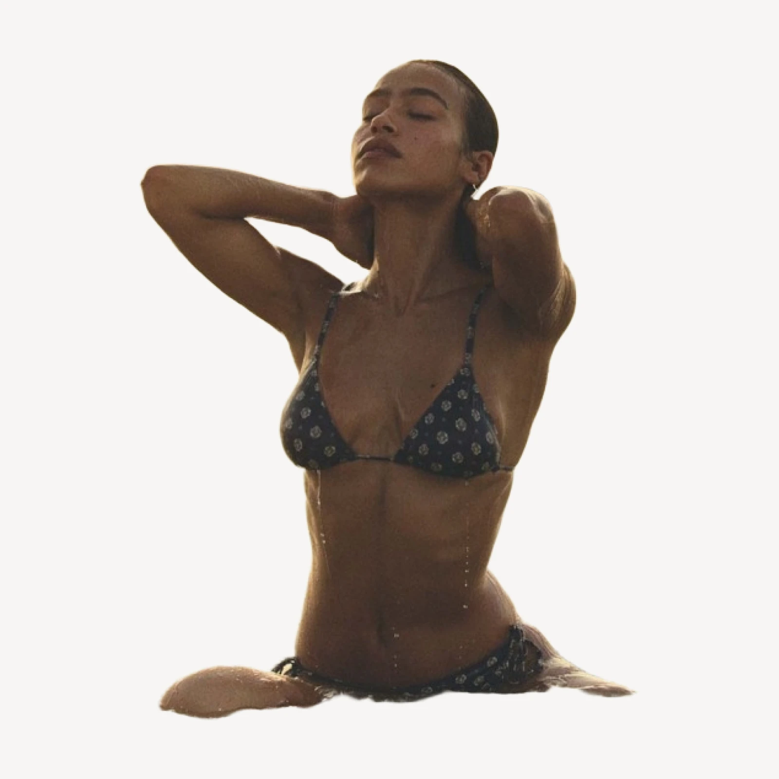 CAPRI BIKINI TOP -- NAVY CADIZ FOULARD