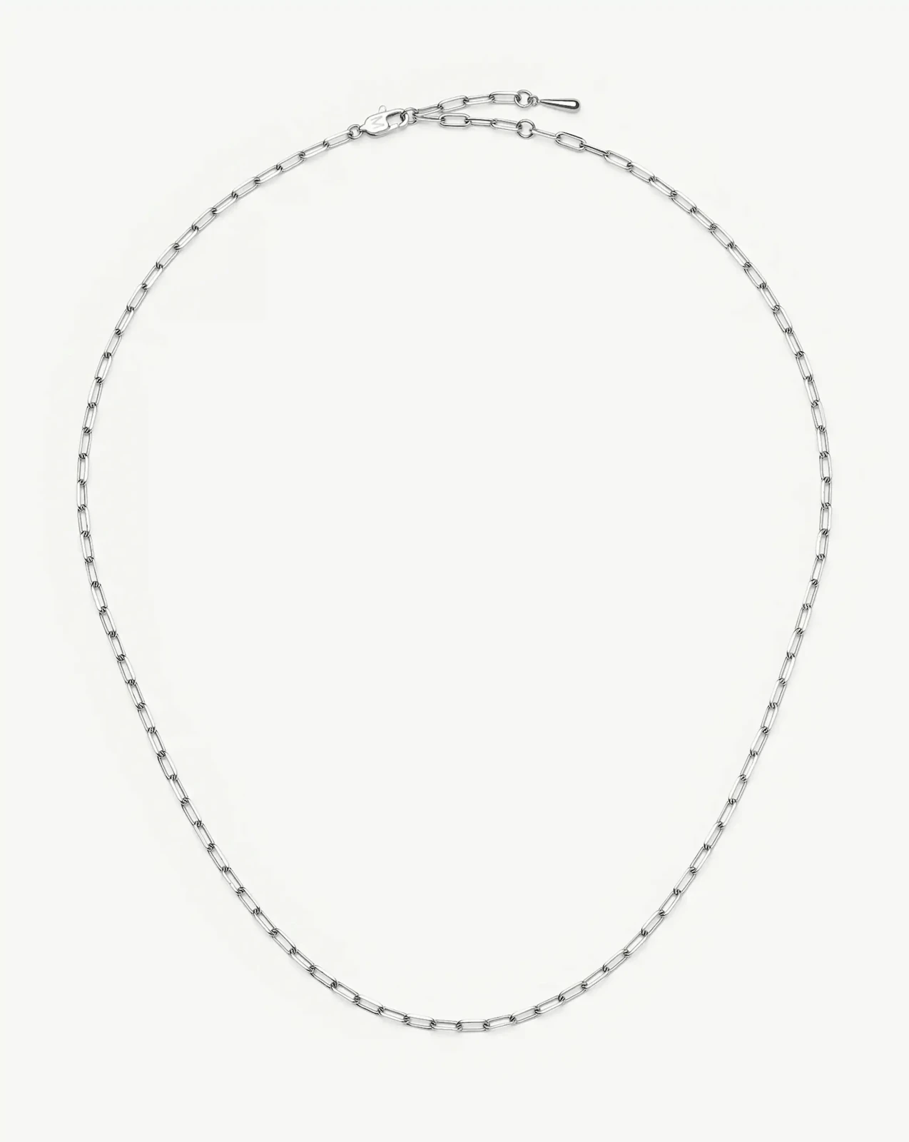 Mini Paperclip Chain Necklace | Platinum Plated