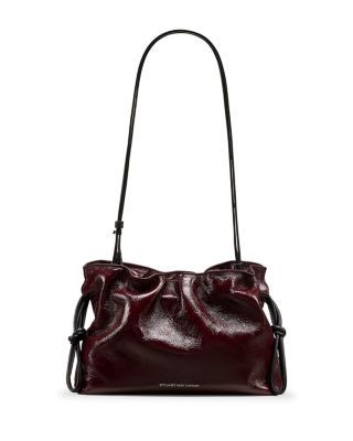 Stuart Weitzman Mia Crinkled Patent Leather Mini Bag