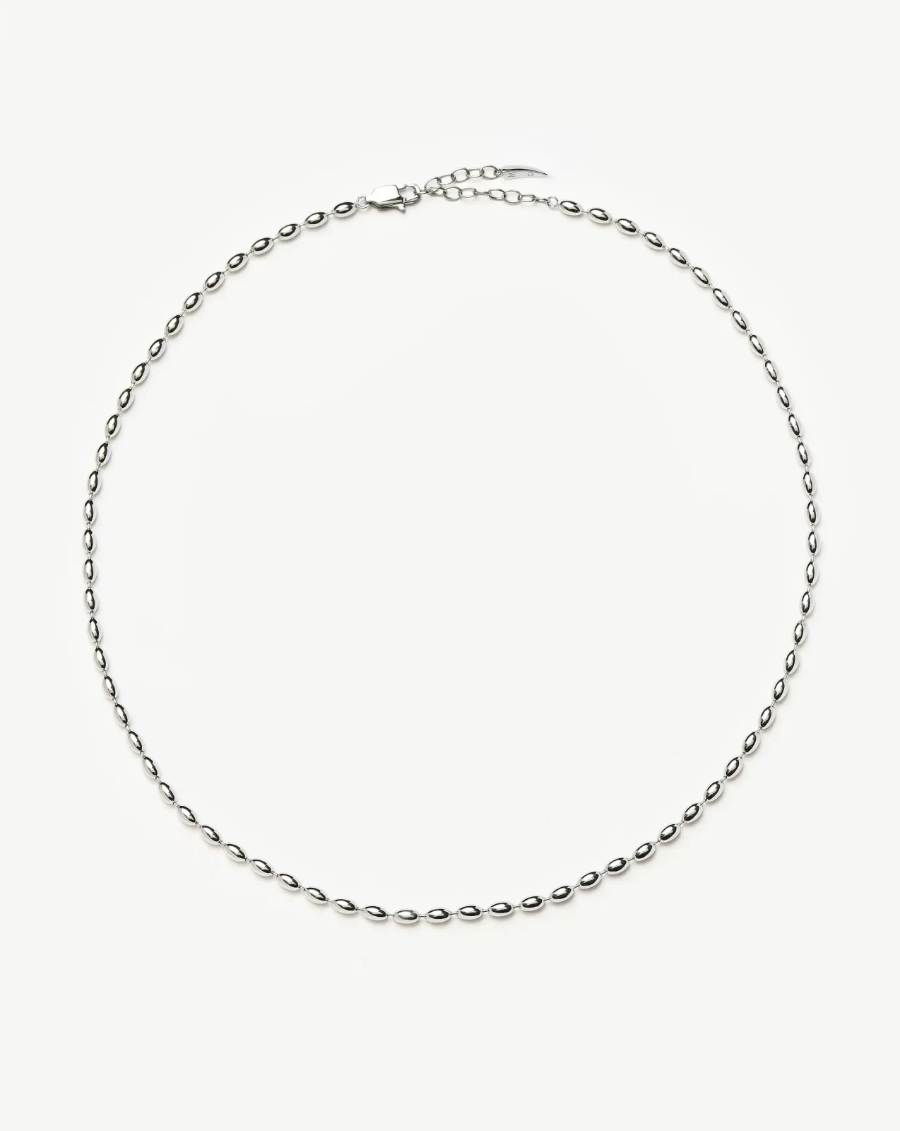 Molten Olive Chain Necklace | Silver Plated