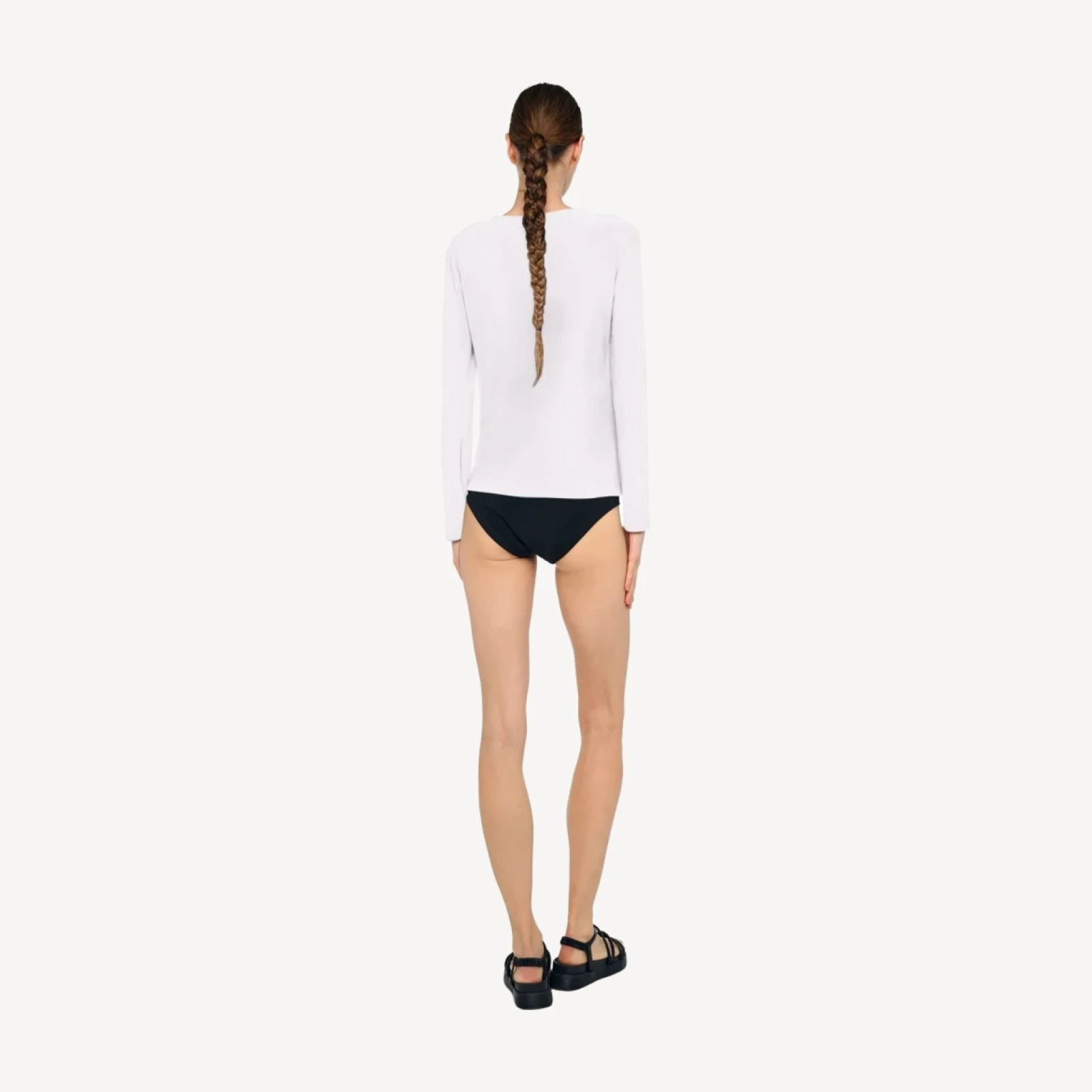 LONG SLEEVE PEASANT CROPPED TOP