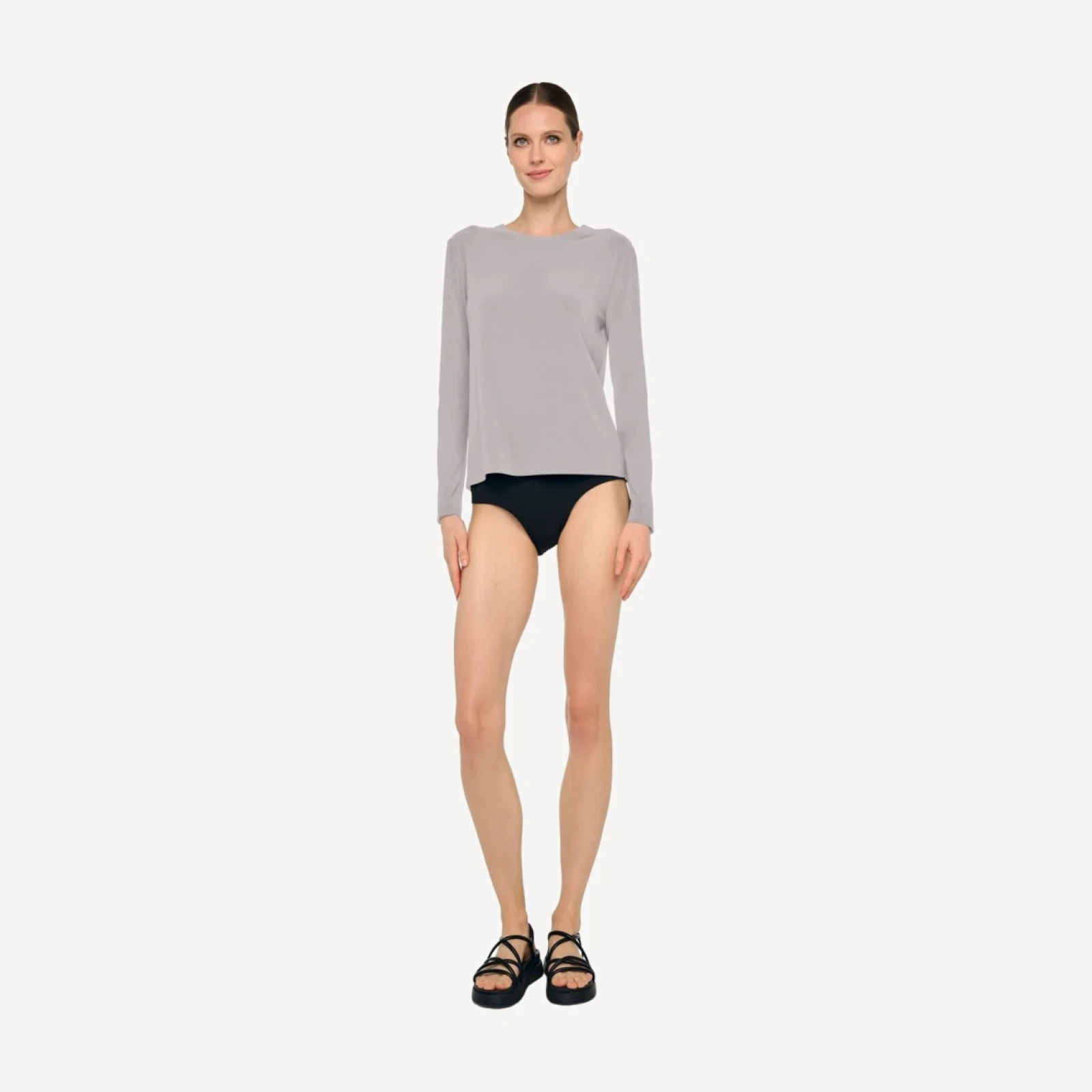 LONG SLEEVE PEASANT CROPPED TOP