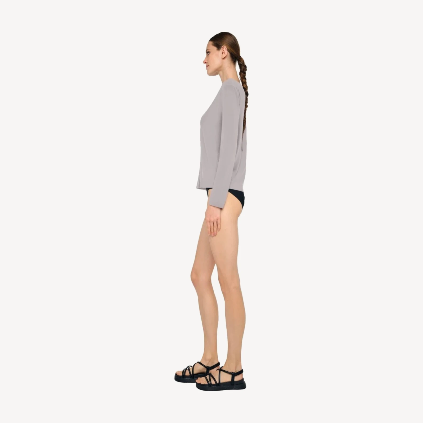 LONG SLEEVE PEASANT CROPPED TOP