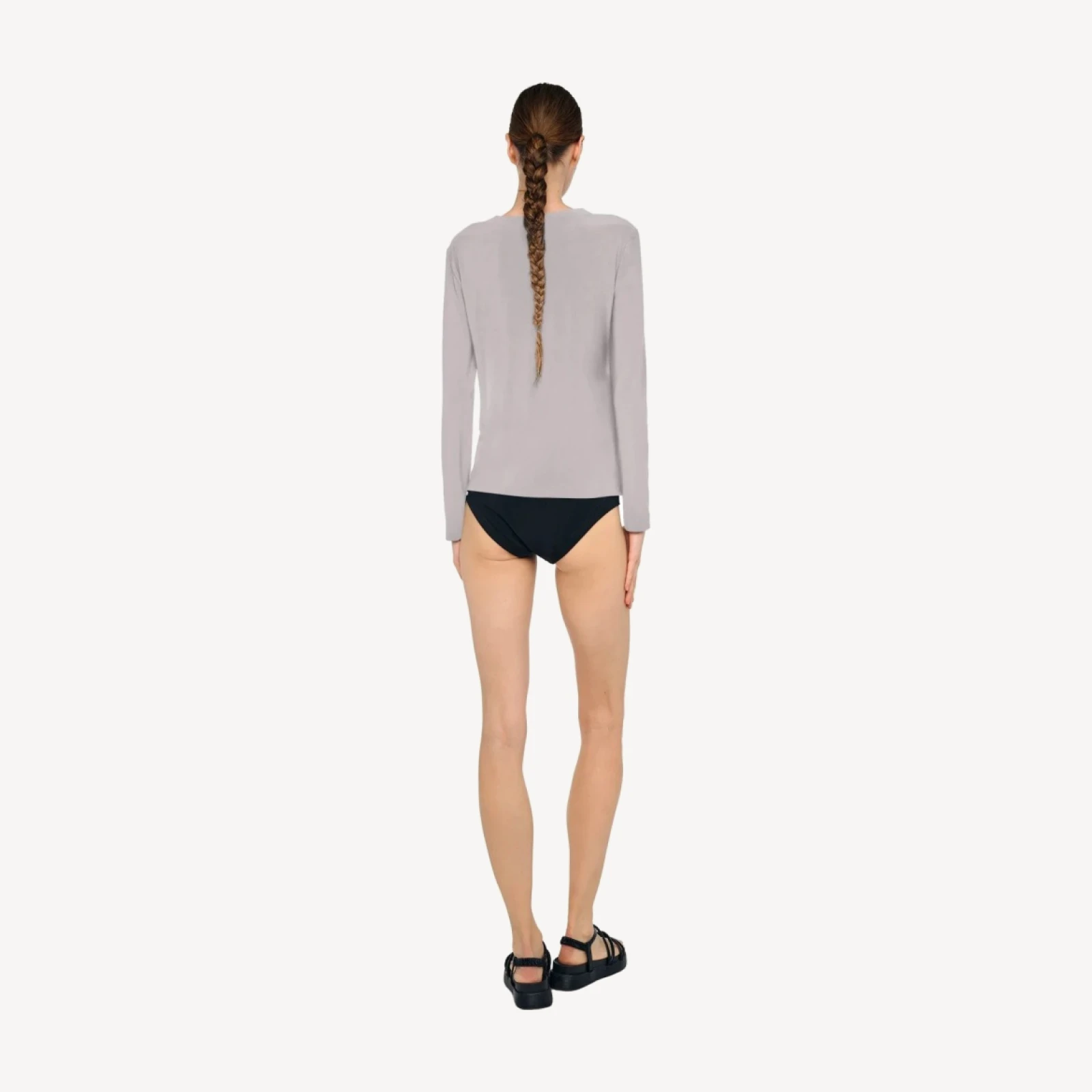 LONG SLEEVE PEASANT CROPPED TOP