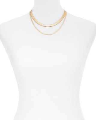 Aqua Snake Chain Layered Collar Necklace, 16-19 - Exclusive