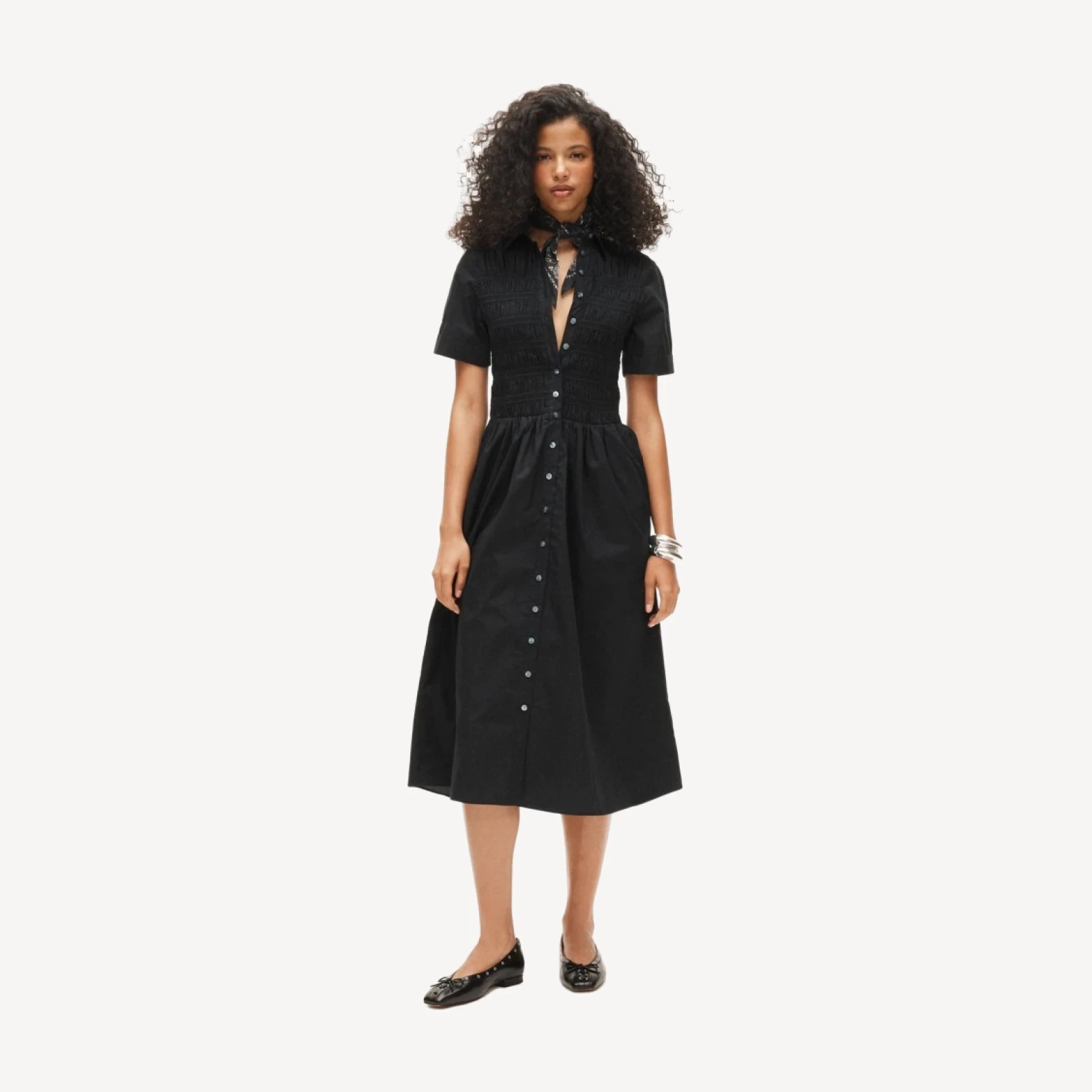 Elsie shirt-dress in cotton poplin