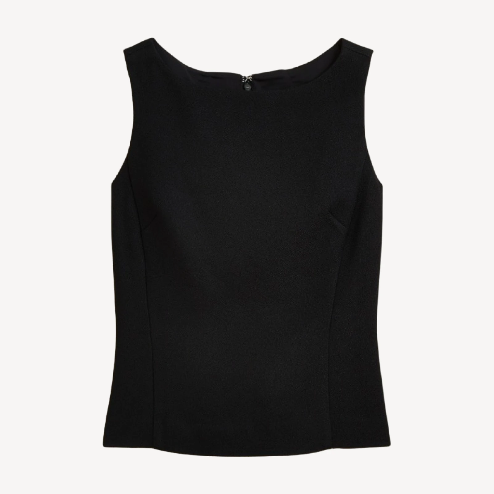 Seamed shell top in bouclé