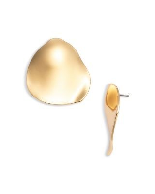Aqua Sculptural Drop Earrings in Gold Tone - Exclusive