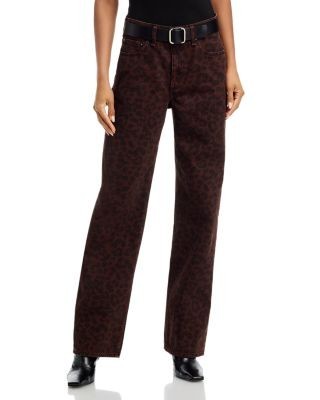 rag & bone Shea High Rise Straight Leg Jeans in Leopard