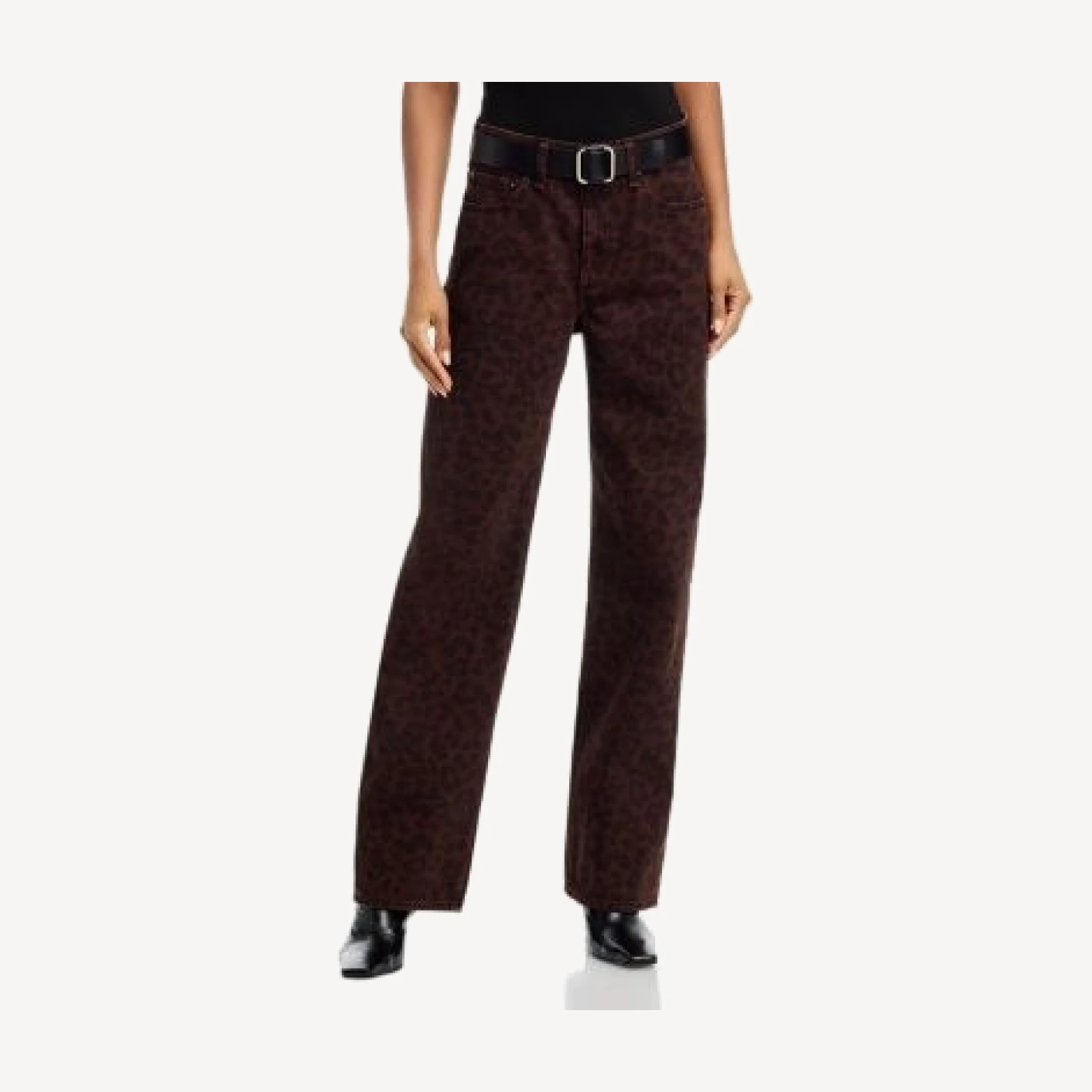 rag & bone Shea High Rise Straight Leg Jeans in Leopard