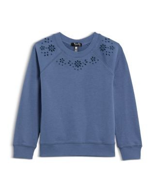 Aqua Girls' Eyelet Raglan Sweatshirt, Little Kid, Big Kid - Exclusive