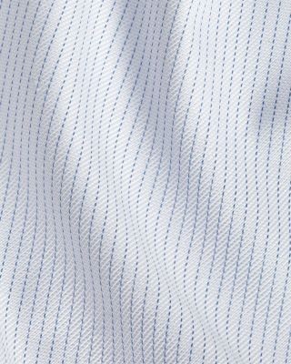 David Donahue Trim Fit Cotton Twill Stripe Dress Shirt
