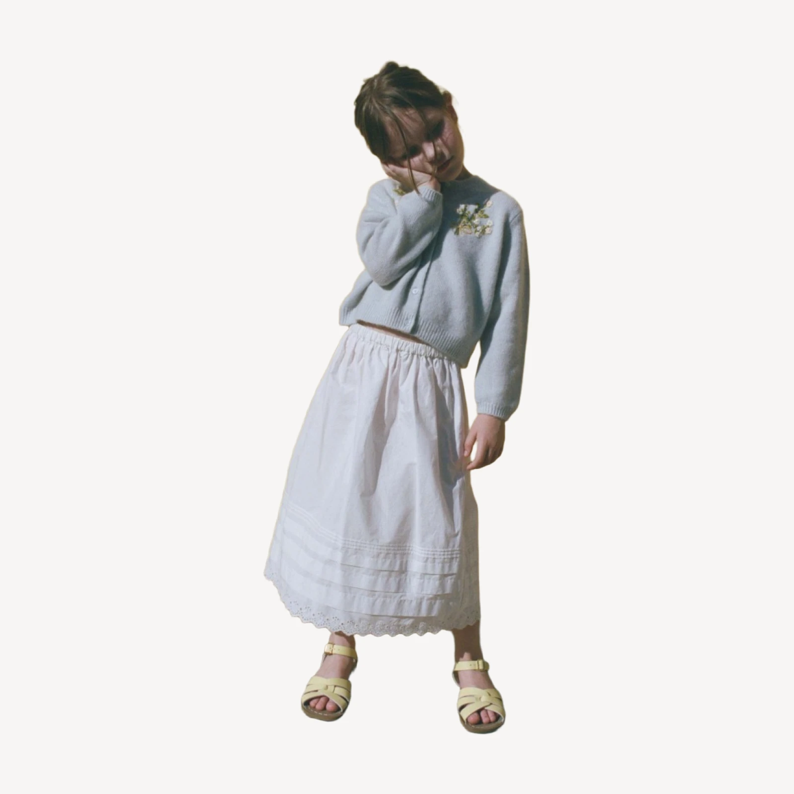 LITTLE SEBASTIANE MIDI SKIRT -- SALT