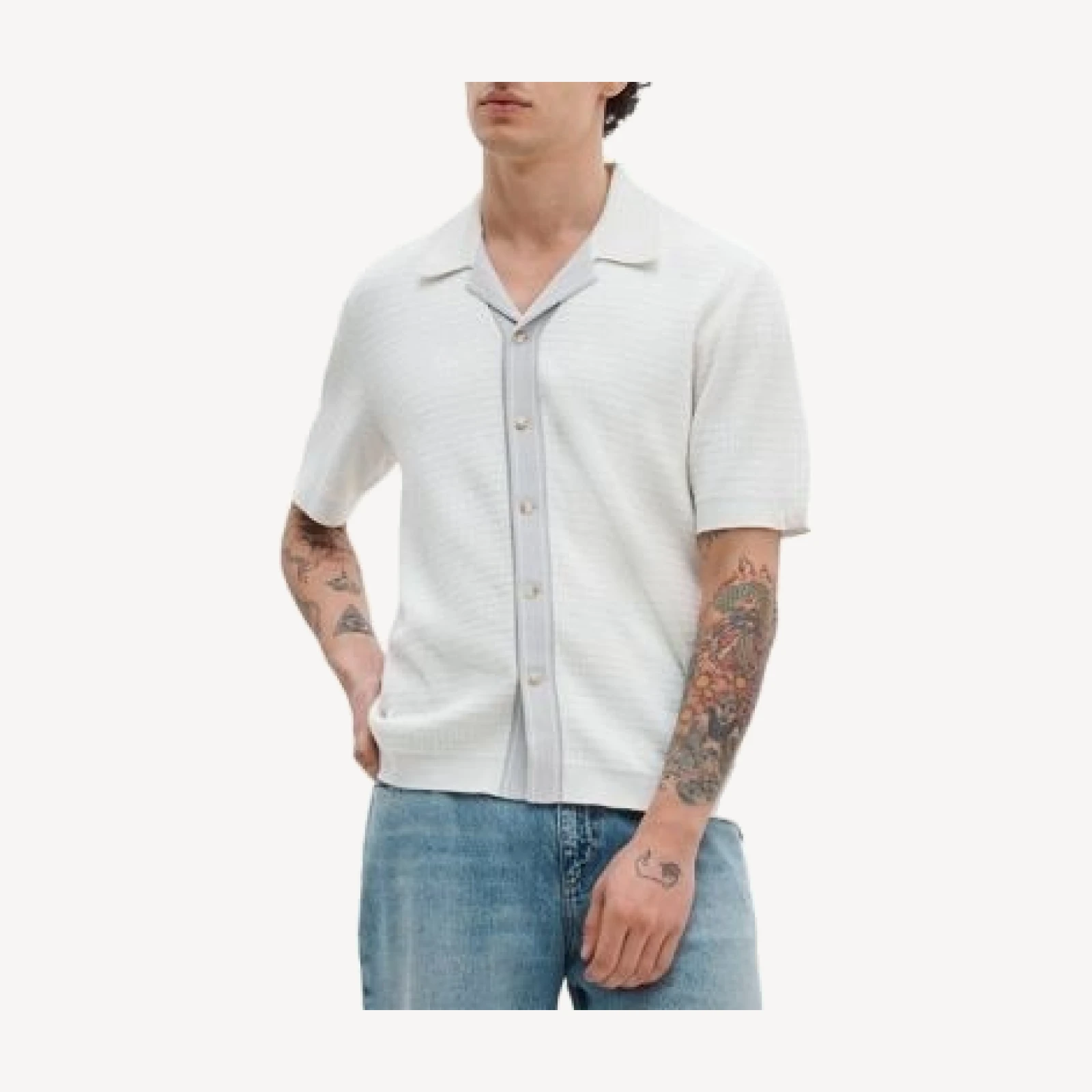 rag & bone Harvey Blocked Camp Collar Shirt