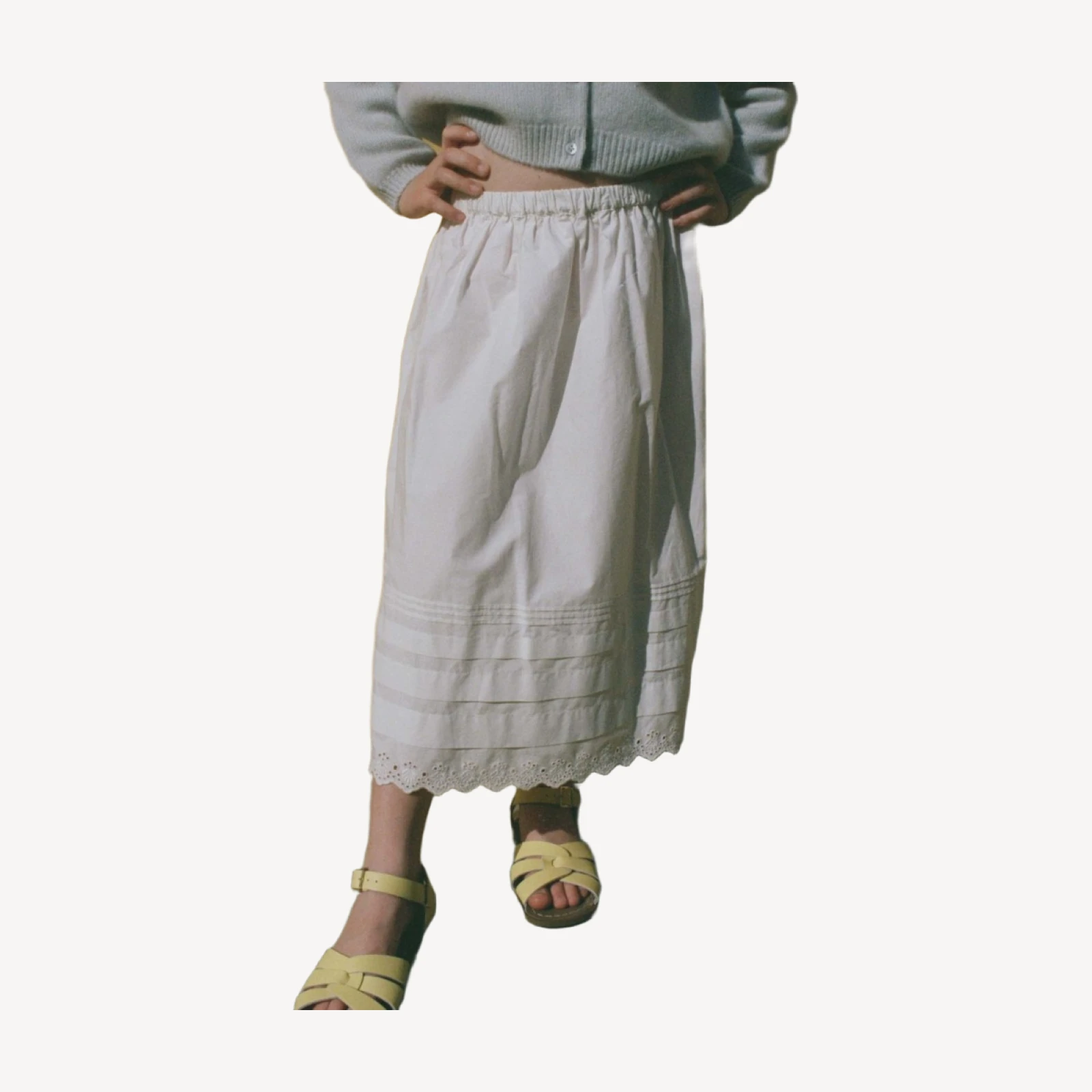 LITTLE SEBASTIANE MIDI SKIRT -- SALT