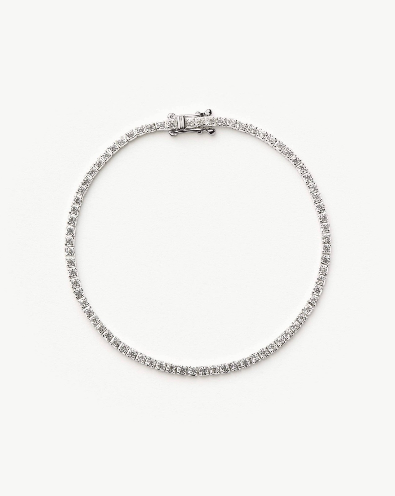 Solid Gold Diamond Tennis Bracelet | 14ct Solid White Gold Lab Grown Diamonds