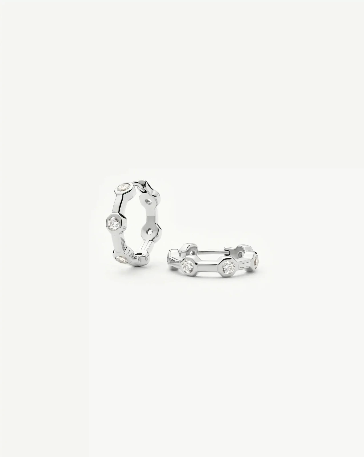 Lucy Williams Tennis Small Hoop Earrings | Silver Plated