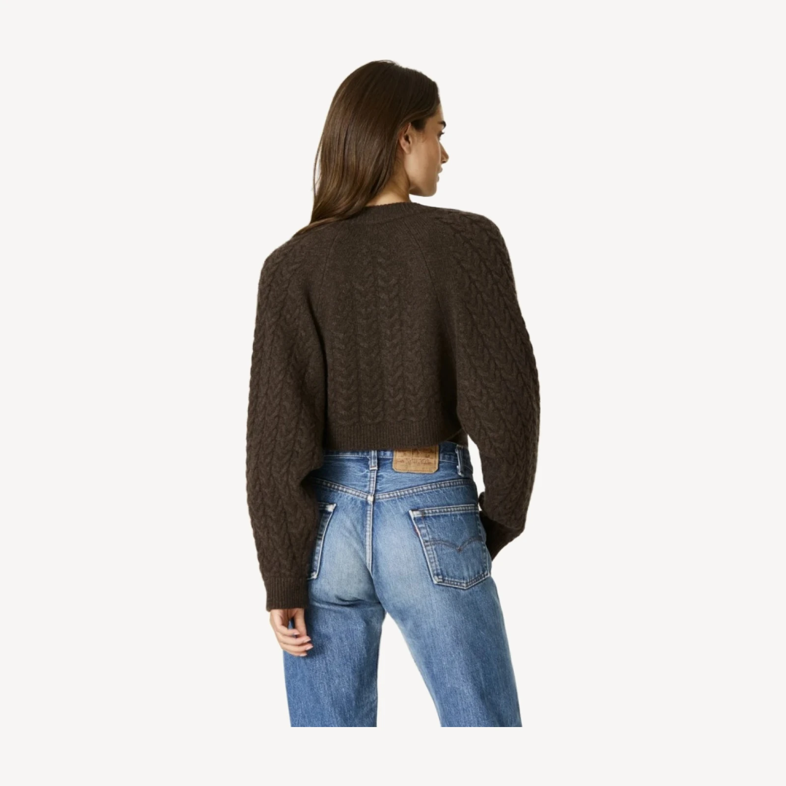 MIA CABLEKNIT SHRUG - COCOA