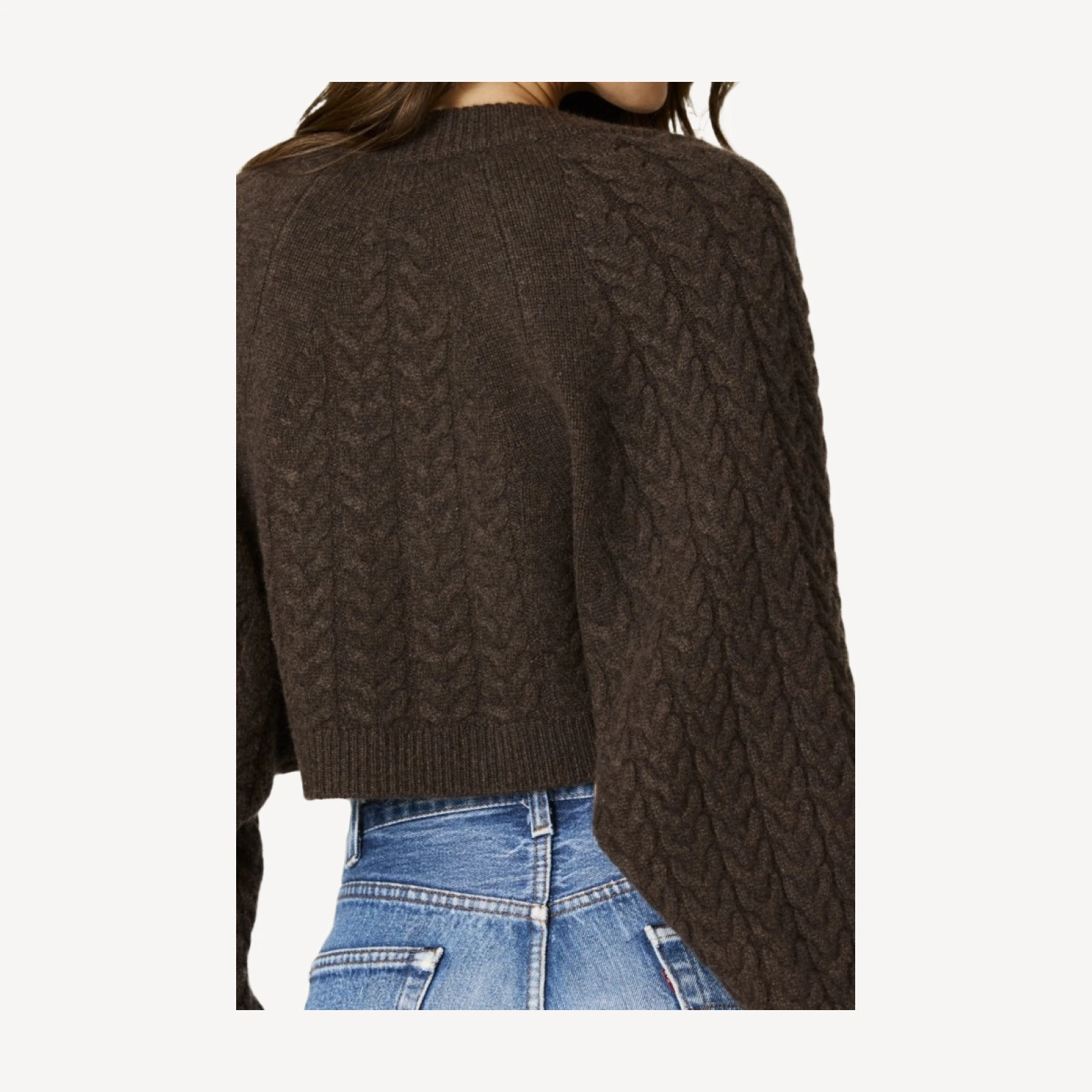 MIA CABLEKNIT SHRUG - COCOA