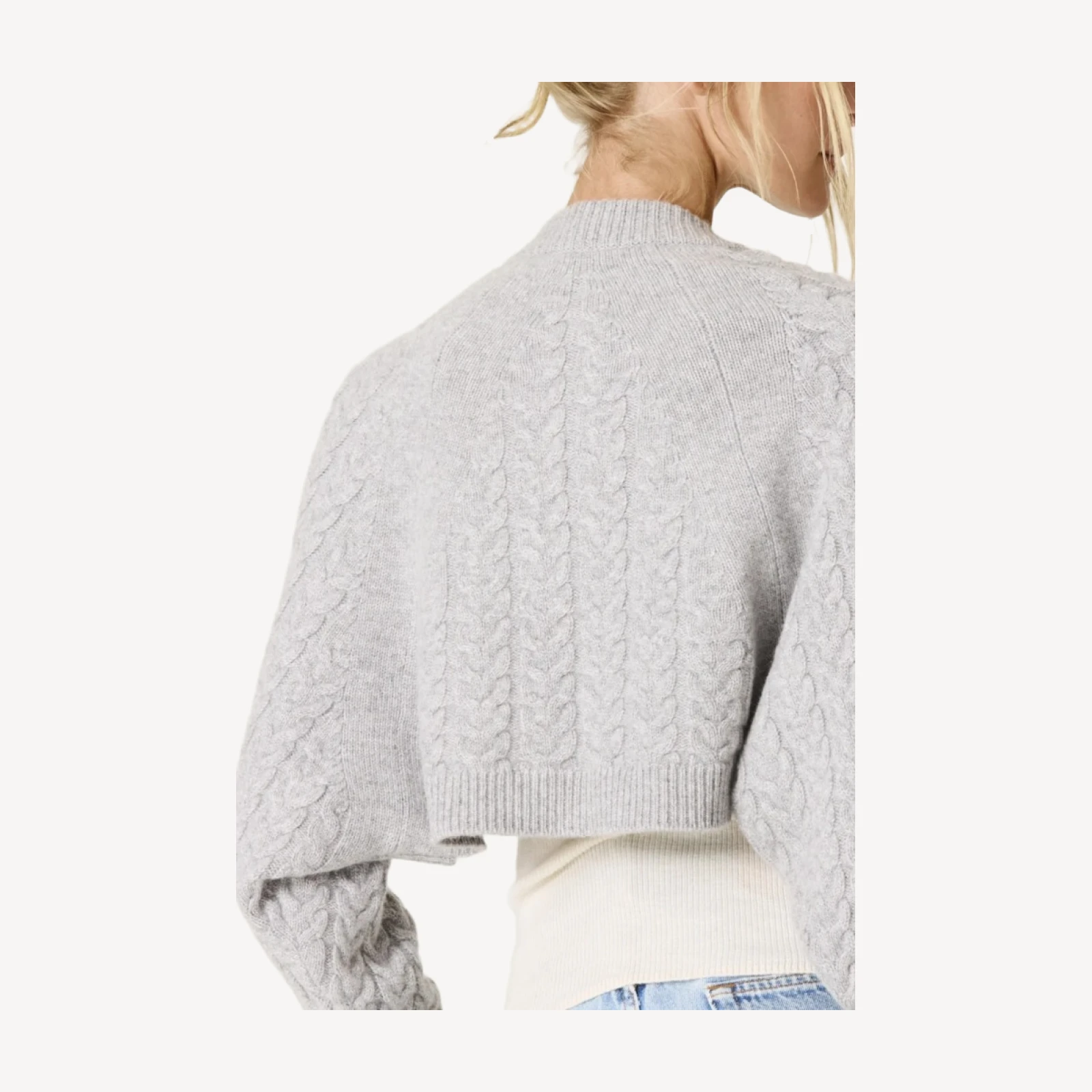 MIA CABLEKNIT SHRUG - SHADOW HEATHER