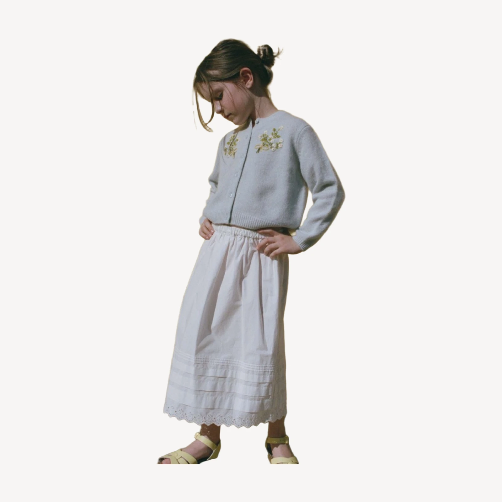 LITTLE SEBASTIANE MIDI SKIRT -- SALT