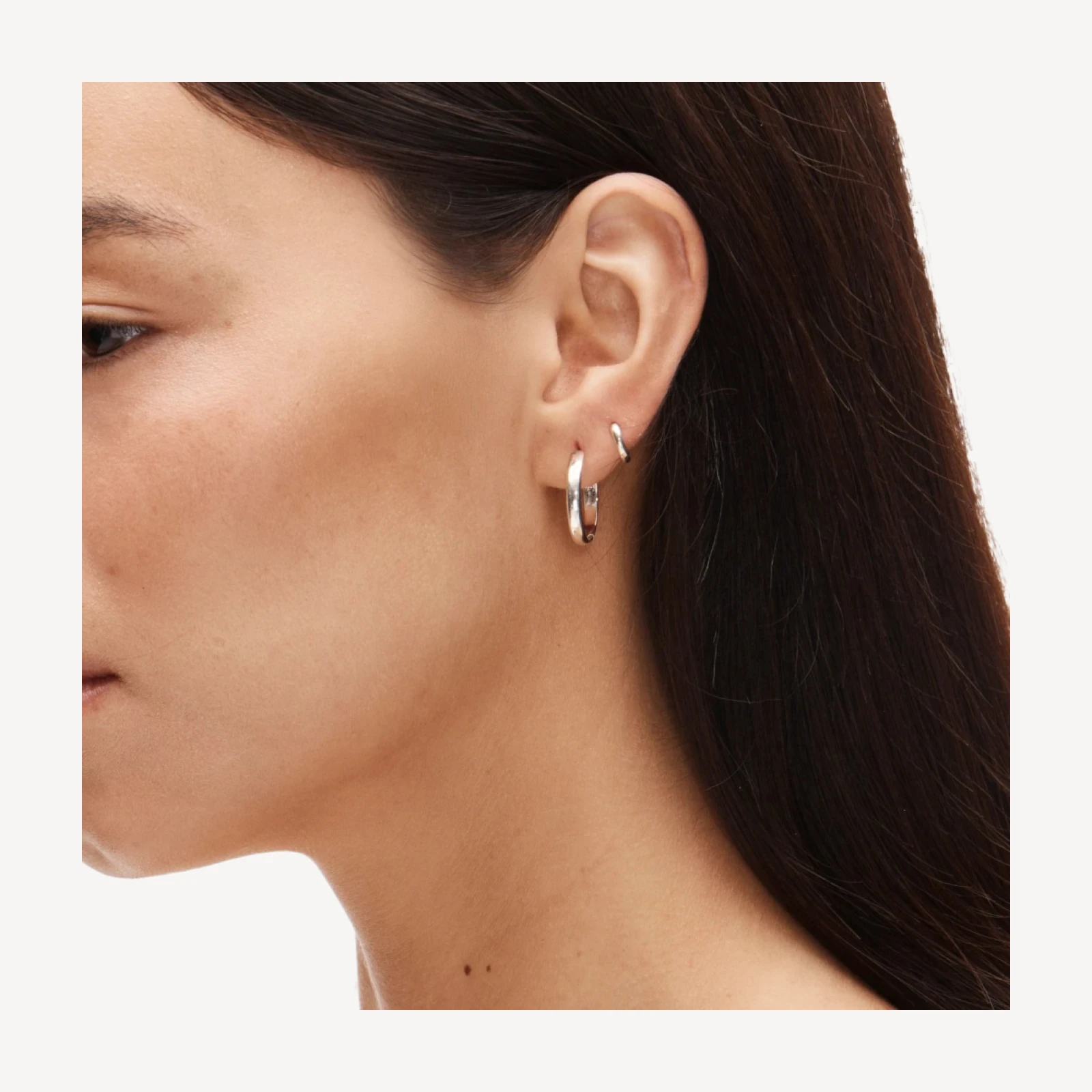 Demi-fine hoop earrings two-pack