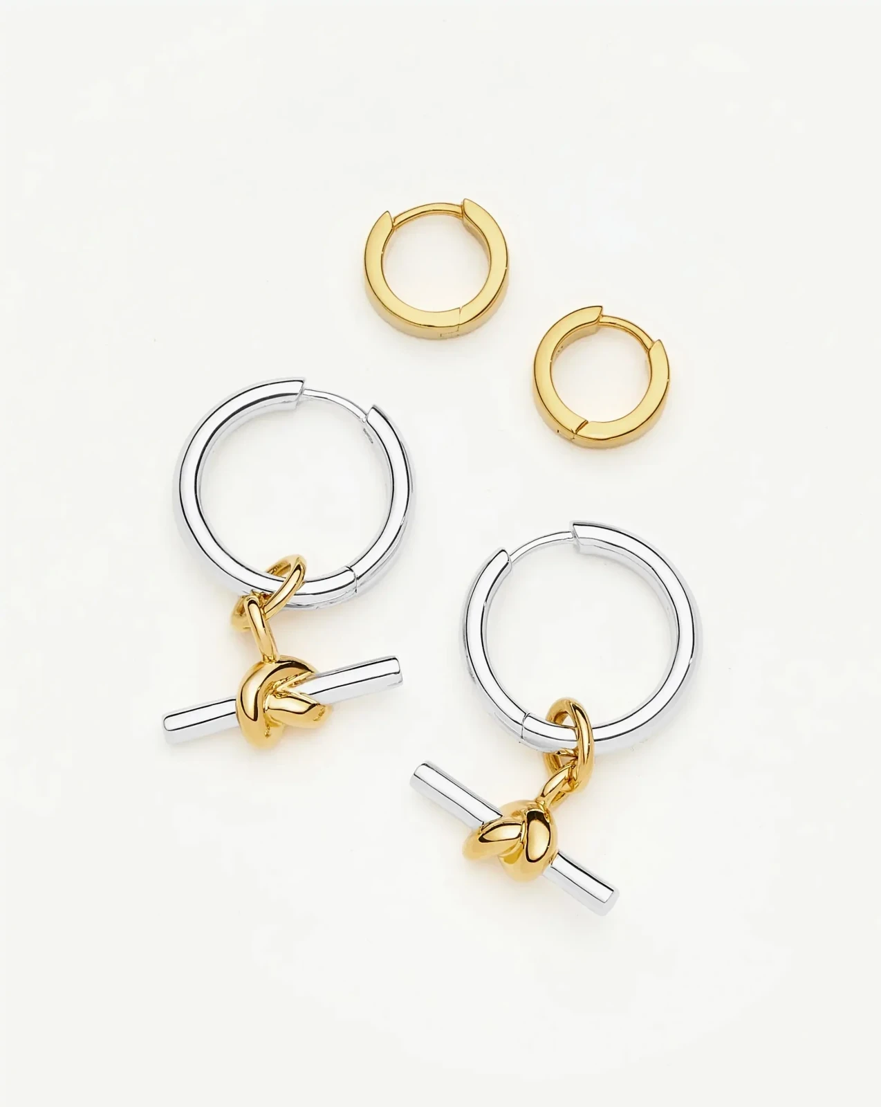 The T-Bar Earring Set | 18ct Gold Plated, Silver Plating on Brass