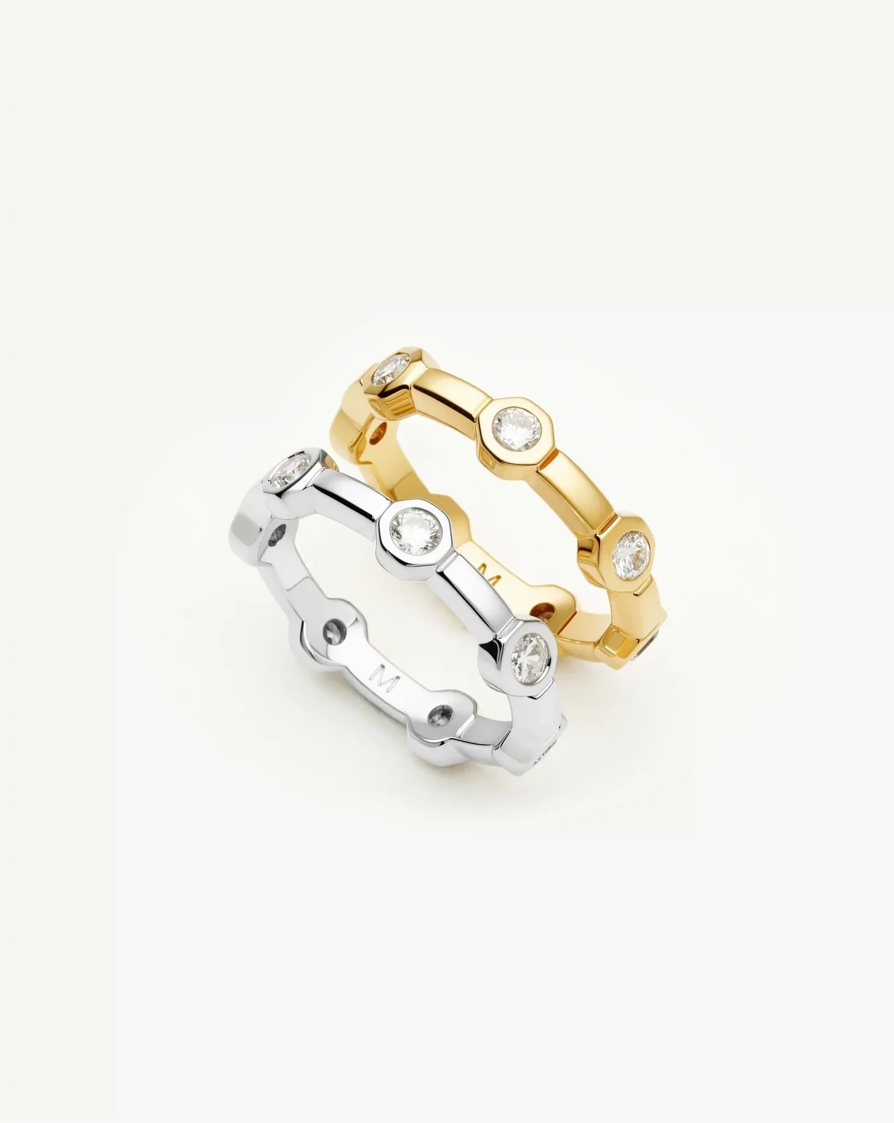 The Tennis Stacking Ring Set | 18ct Gold Plated, Silver Plated